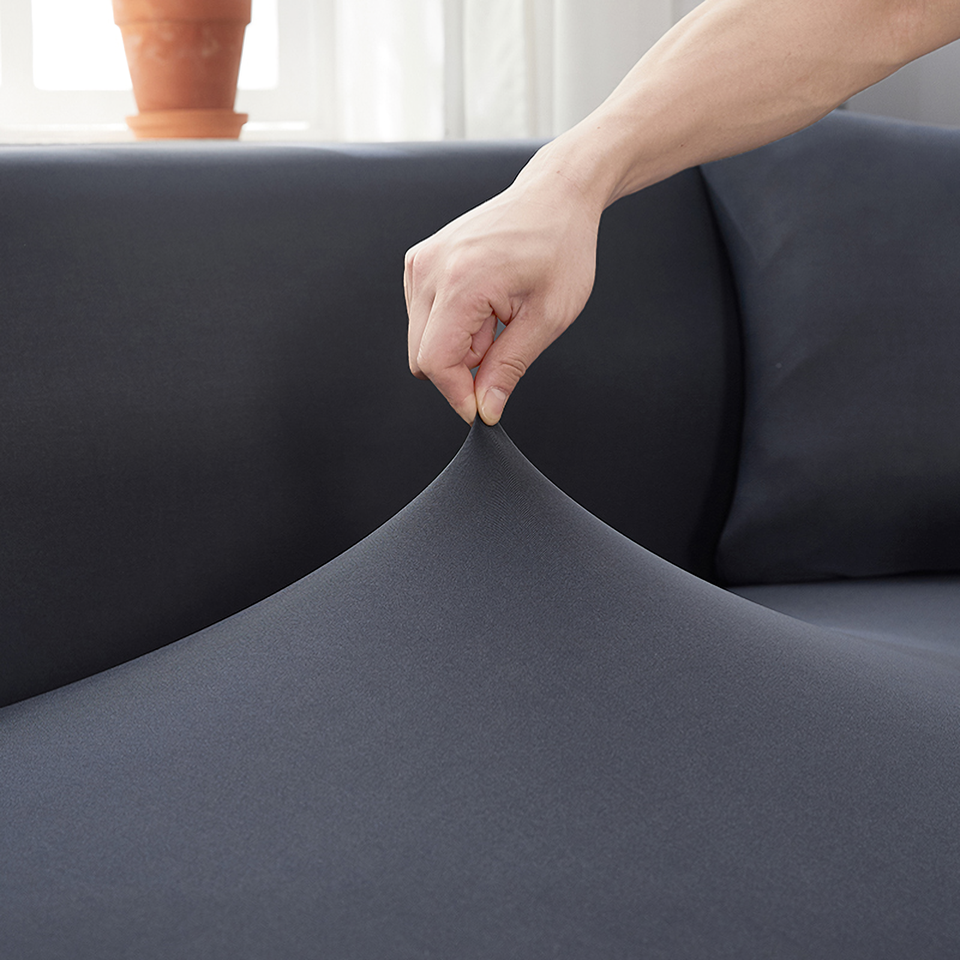 Water Resistant Sofa Cover For Living Room - Elastic Solid L Shaped Corner Sofa Cover - Fits 1/2/3/4 Seater Sofa, Couch, Armchair