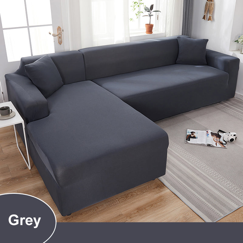 Water Resistant Sofa Cover For Living Room - Elastic Solid L Shaped Corner Sofa Cover - Fits 1/2/3/4 Seater Sofa, Couch, Armchair