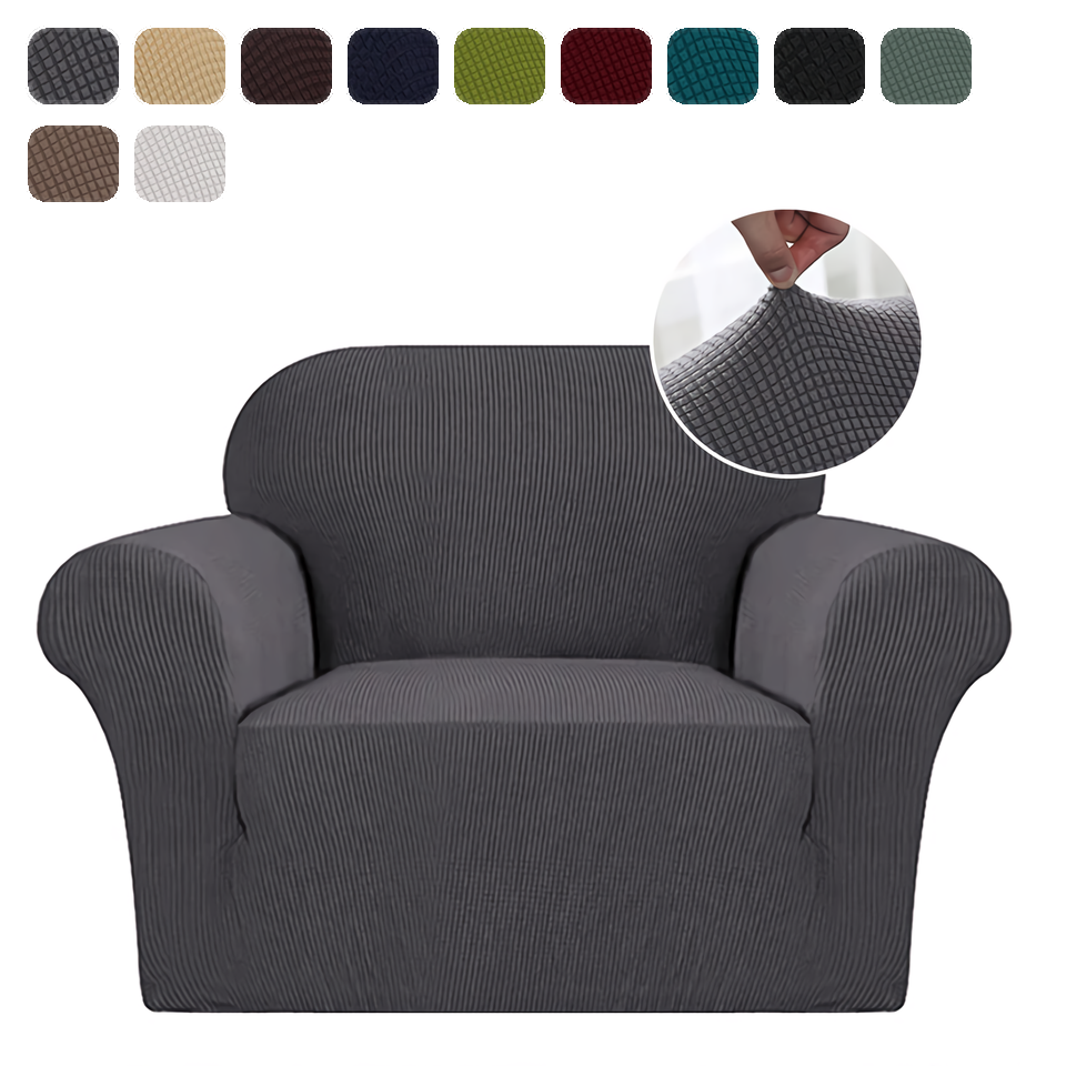 Kas Armchair Cover 4-styles Elastic Sofa Cover Couch Covers For Living Room Stretchable Slipcover For Chairs - 1 Seater Chair Slip Cover