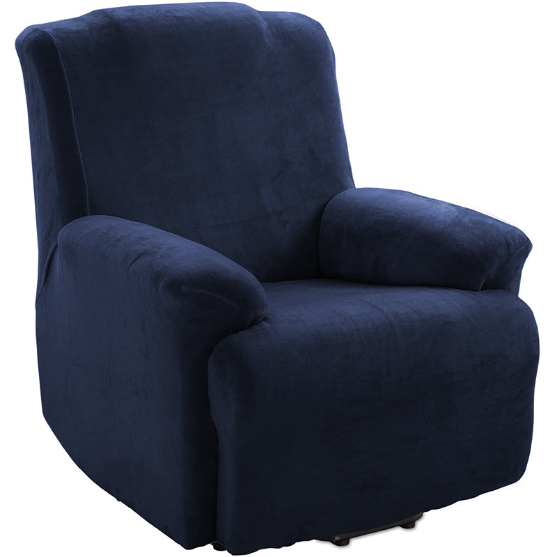 Kas Soft Plush Velvet Recliner Chair Cover - Fleece Armchair Slipcover With Pocket - 4 Pieces Furniture Cover Protector For Reclining Chair