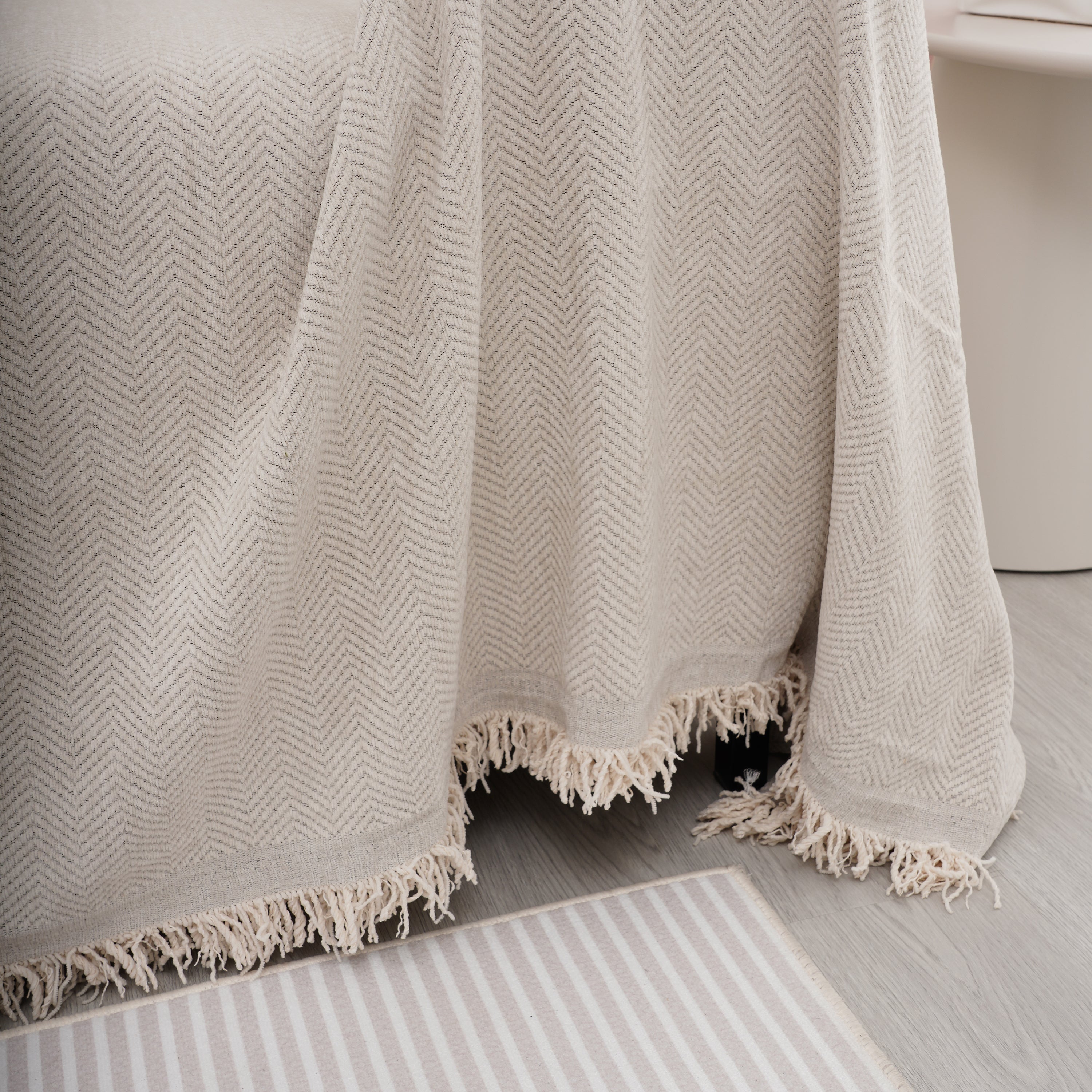 Chenille Herringbone Couch Cover Blanket, Sectional With Washable Covers, Furniture Covers For Sofas