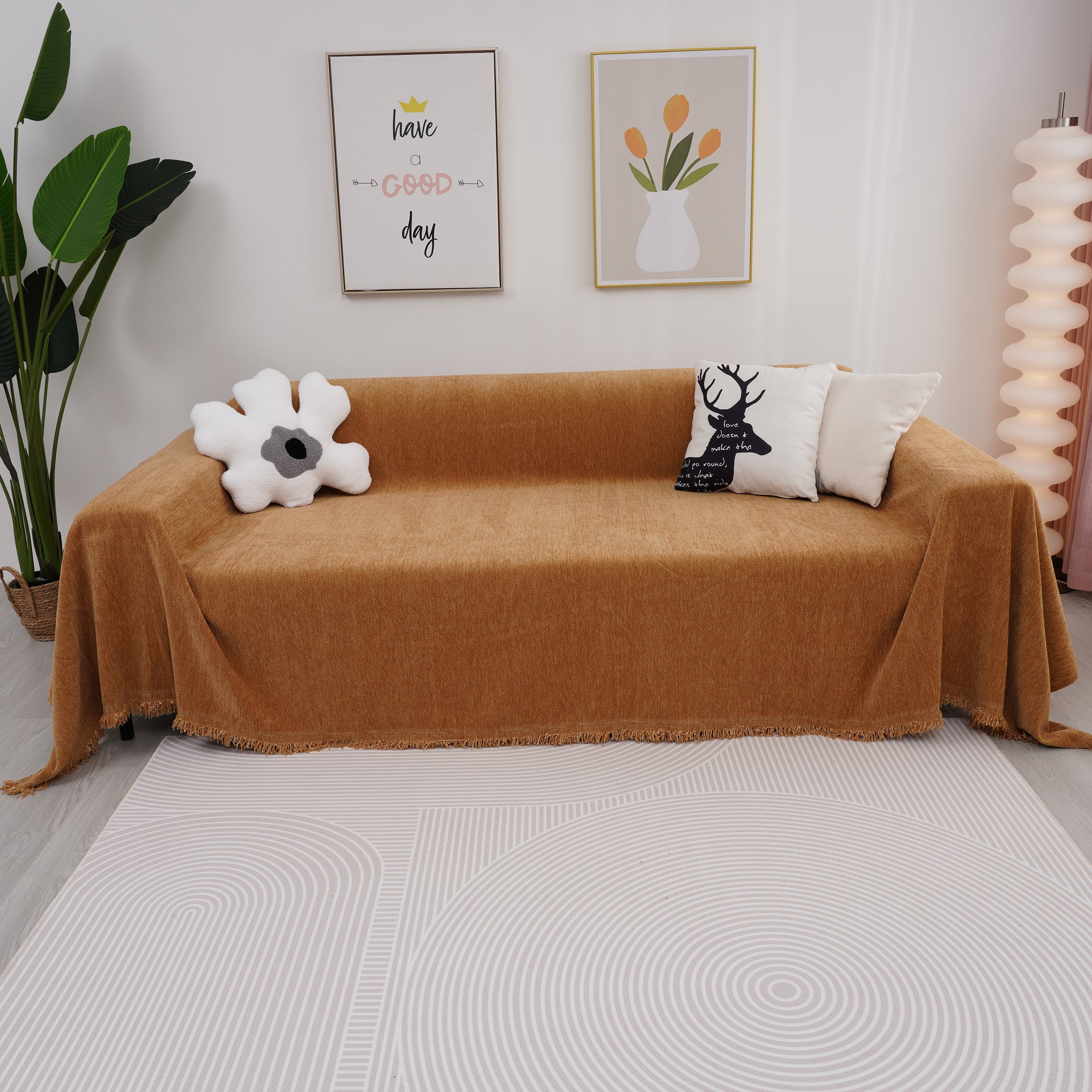 Chenille Herringbone Couch Cover Blanket, Sectional With Washable Covers, Furniture Covers For Sofas