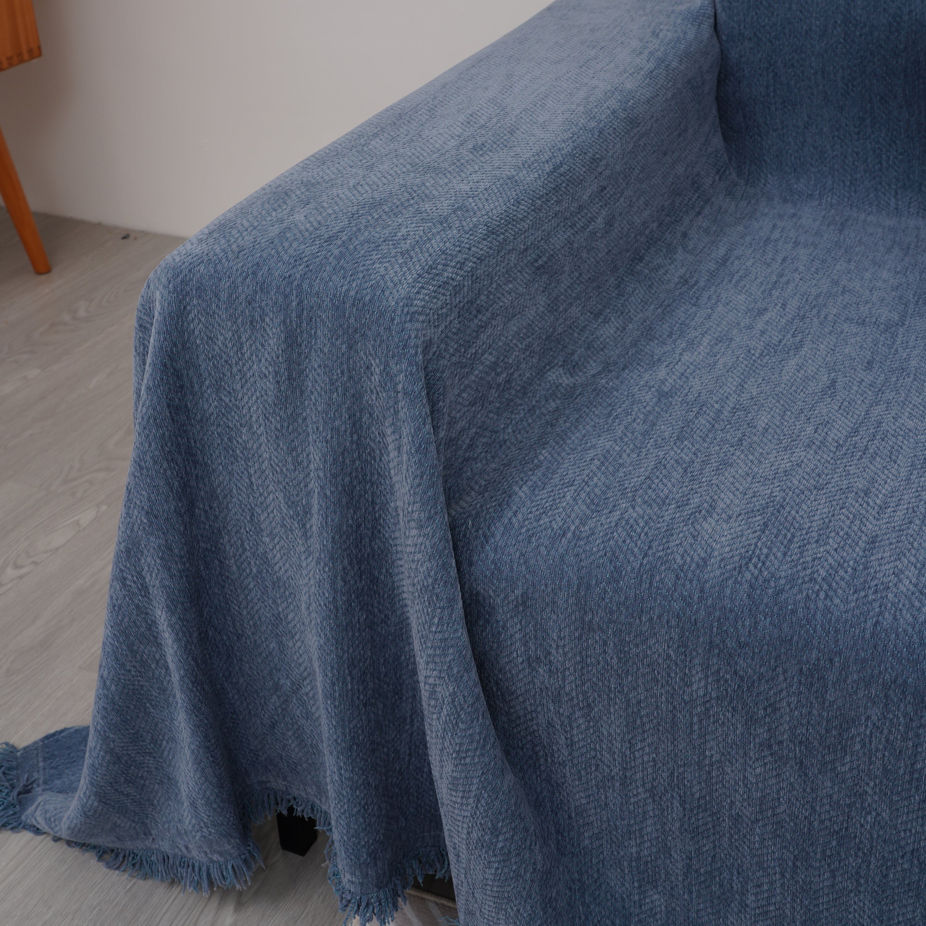 Chenille Herringbone Couch Cover Blanket, Sectional With Washable Covers, Furniture Covers For Sofas
