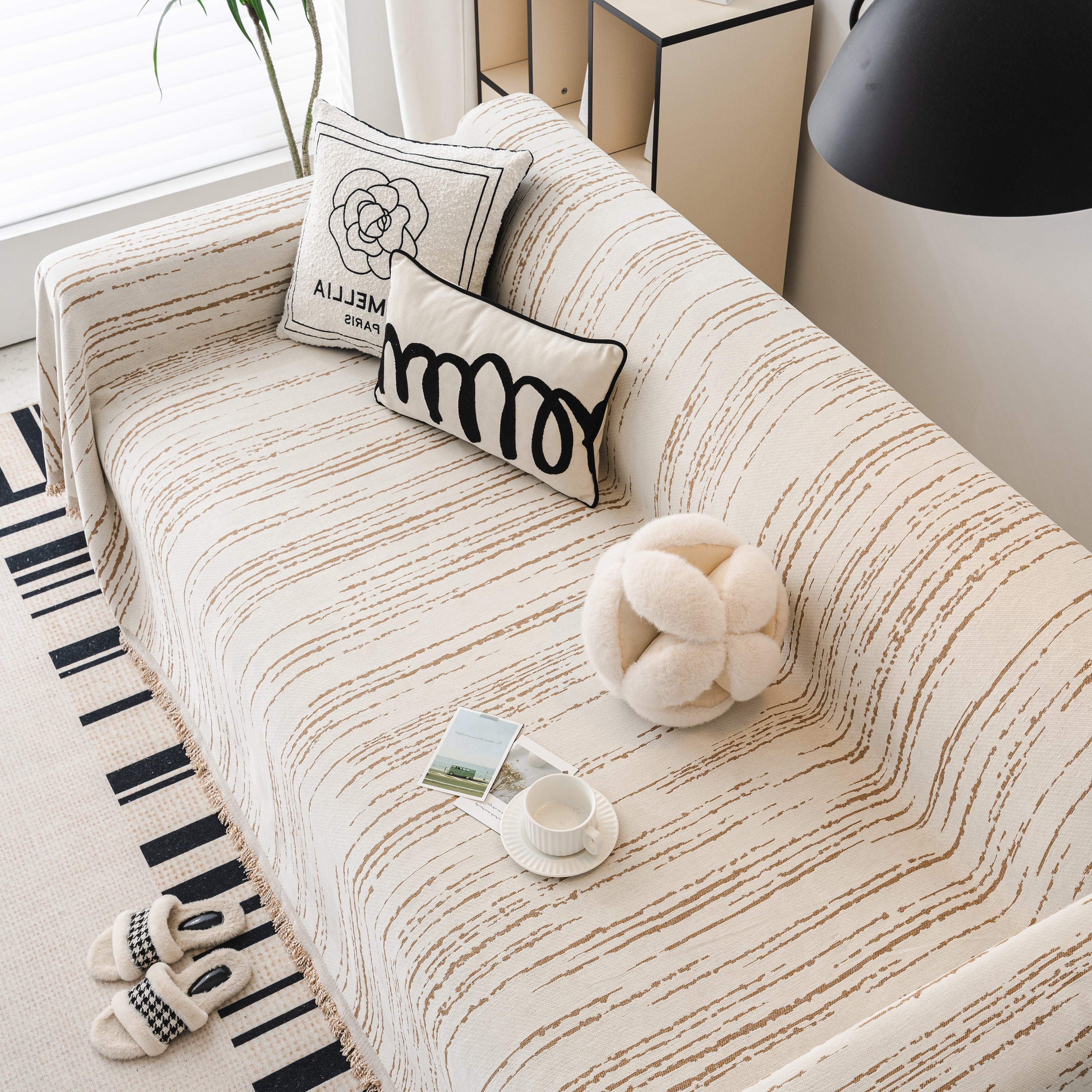 Slip Covers For Sofas, Sofa Throw Cover Soft Chenille Sofa Bed Cover, L Shaped Sectional Couch Covers