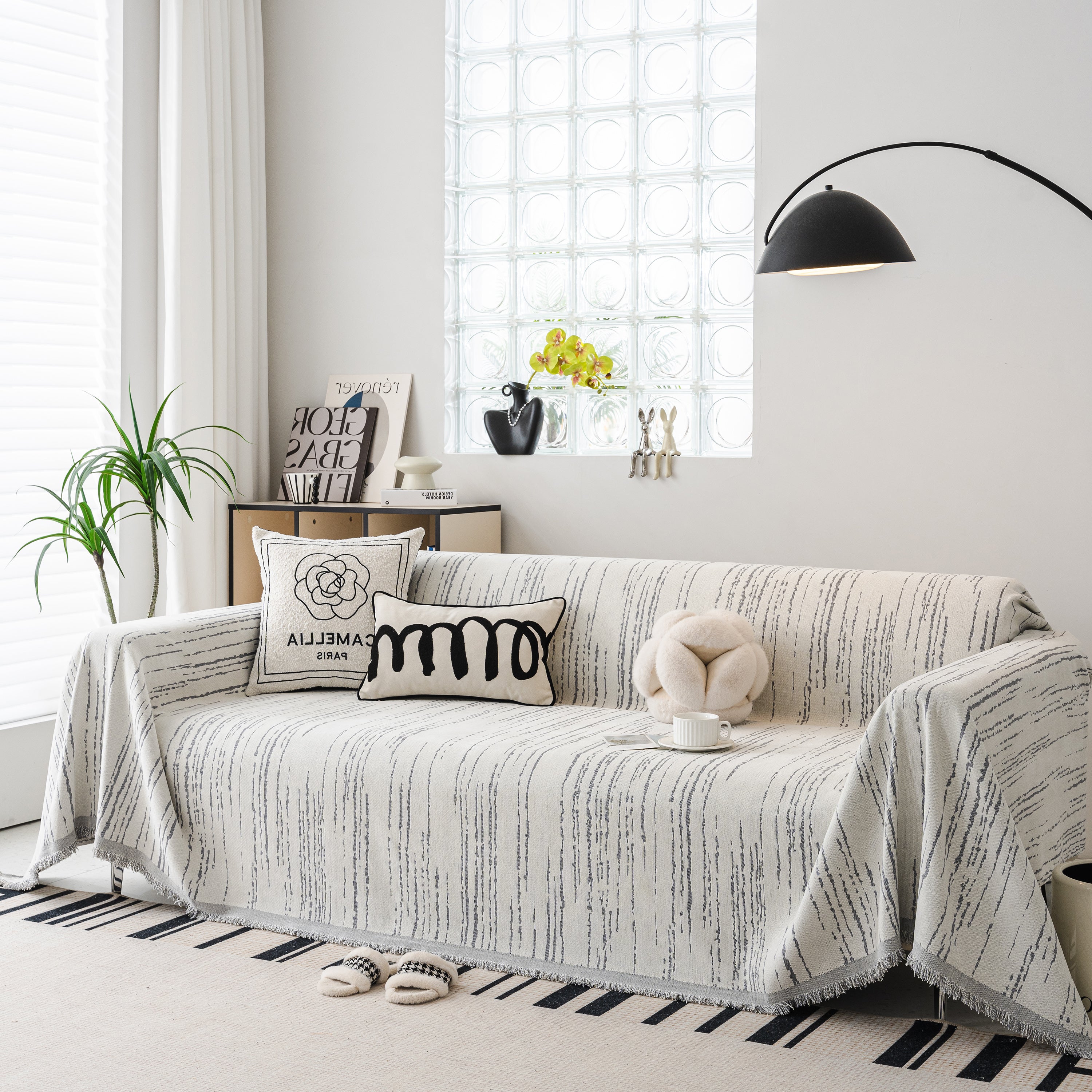 Slip Covers For Sofas, Sofa Throw Cover Soft Chenille Sofa Bed Cover, L Shaped Sectional Couch Covers