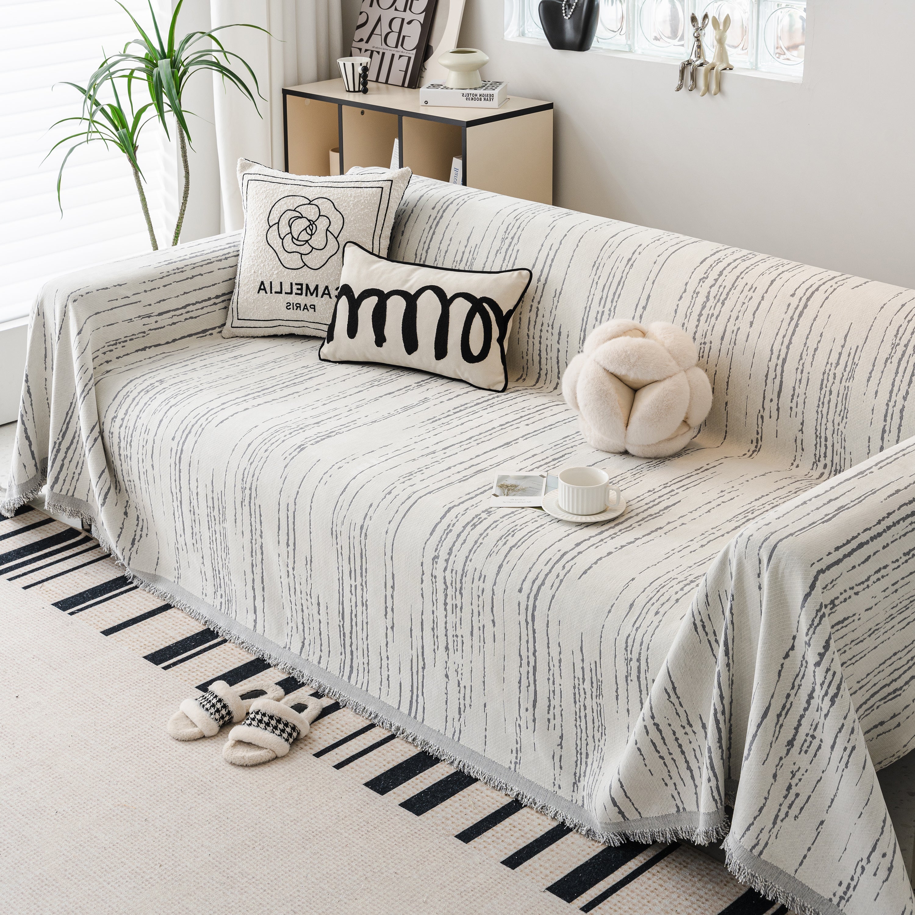 Slip Covers For Sofas, Sofa Throw Cover Soft Chenille Sofa Bed Cover, L Shaped Sectional Couch Covers