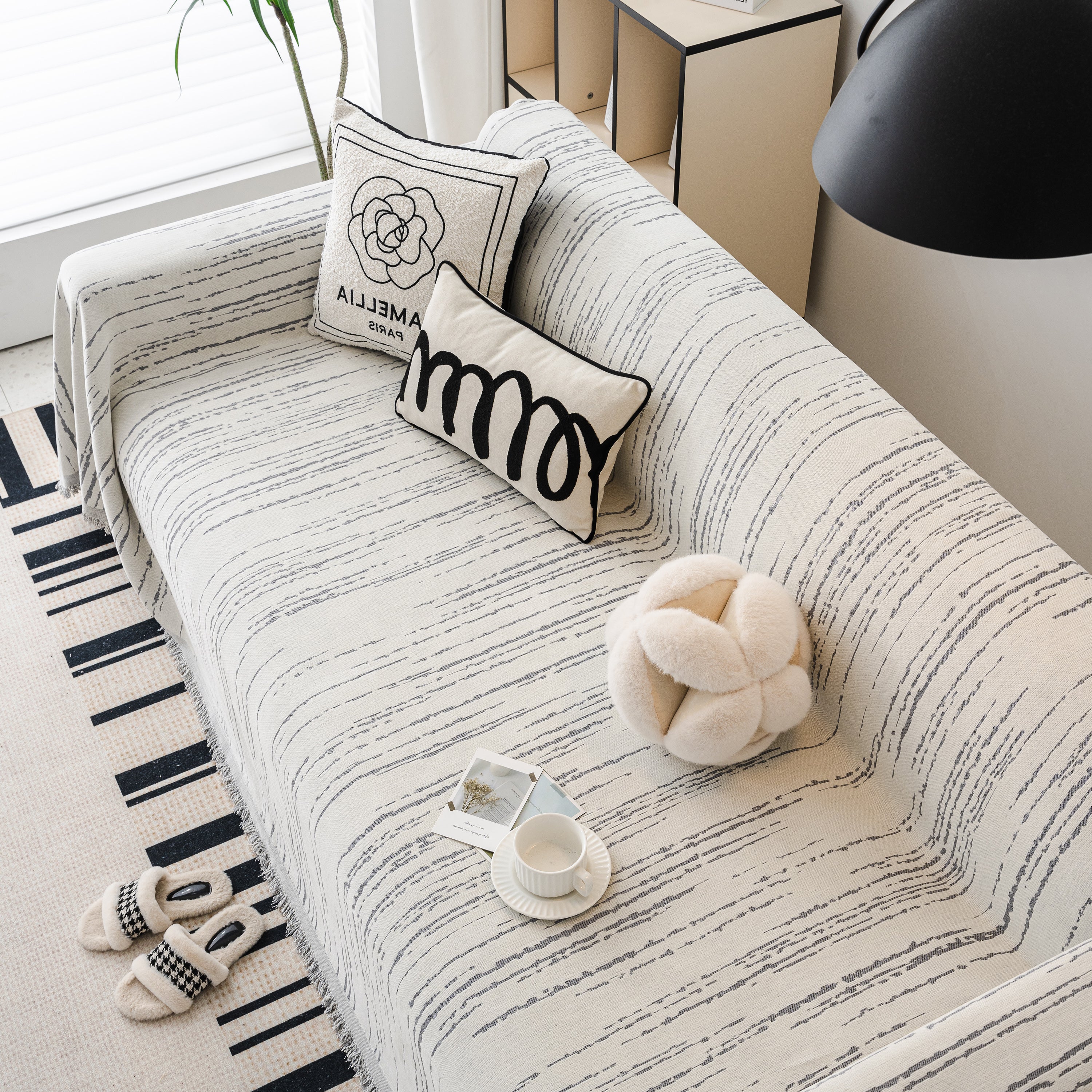 Slip Covers For Sofas, Sofa Throw Cover Soft Chenille Sofa Bed Cover, L Shaped Sectional Couch Covers