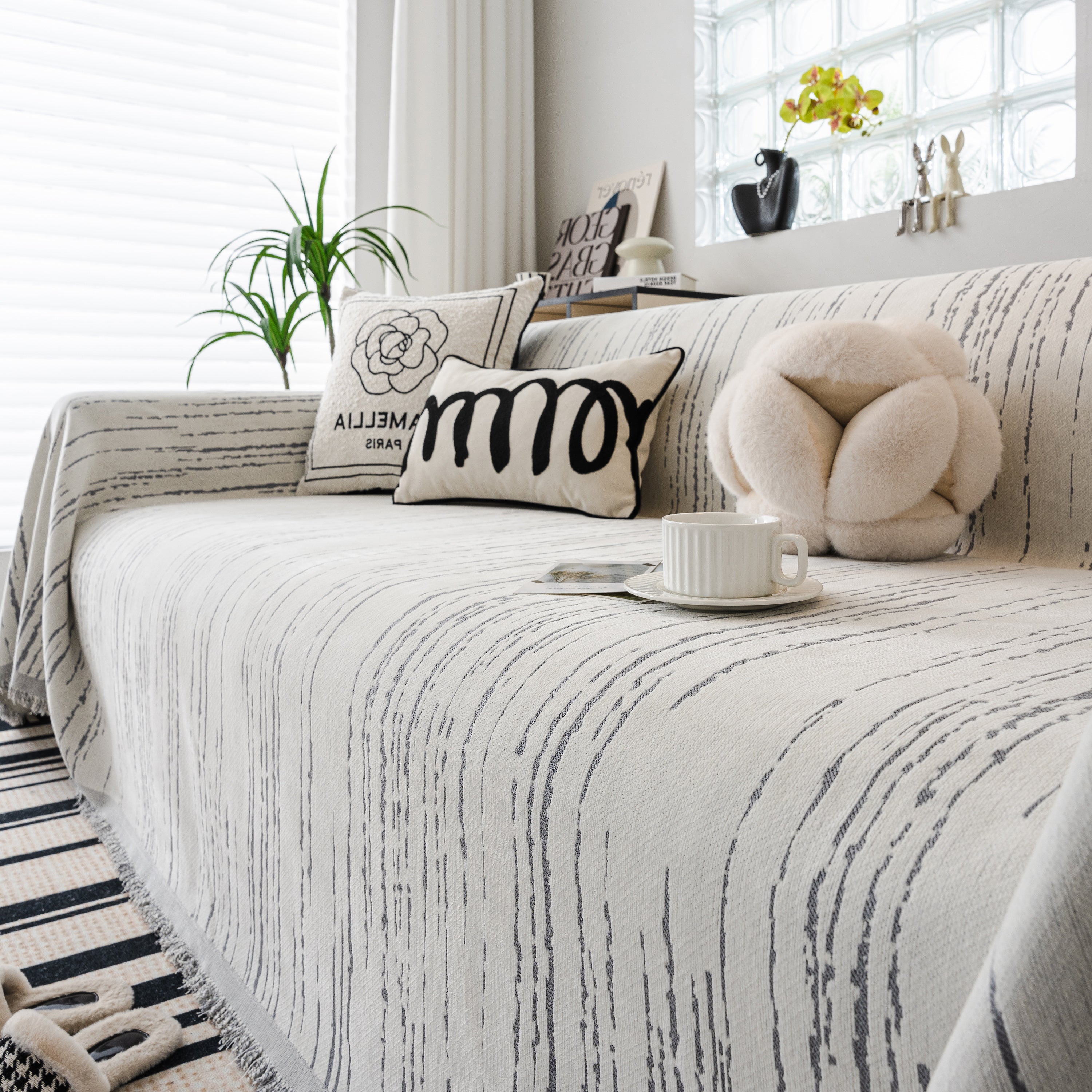 Slip Covers For Sofas, Sofa Throw Cover Soft Chenille Sofa Bed Cover, L Shaped Sectional Couch Covers