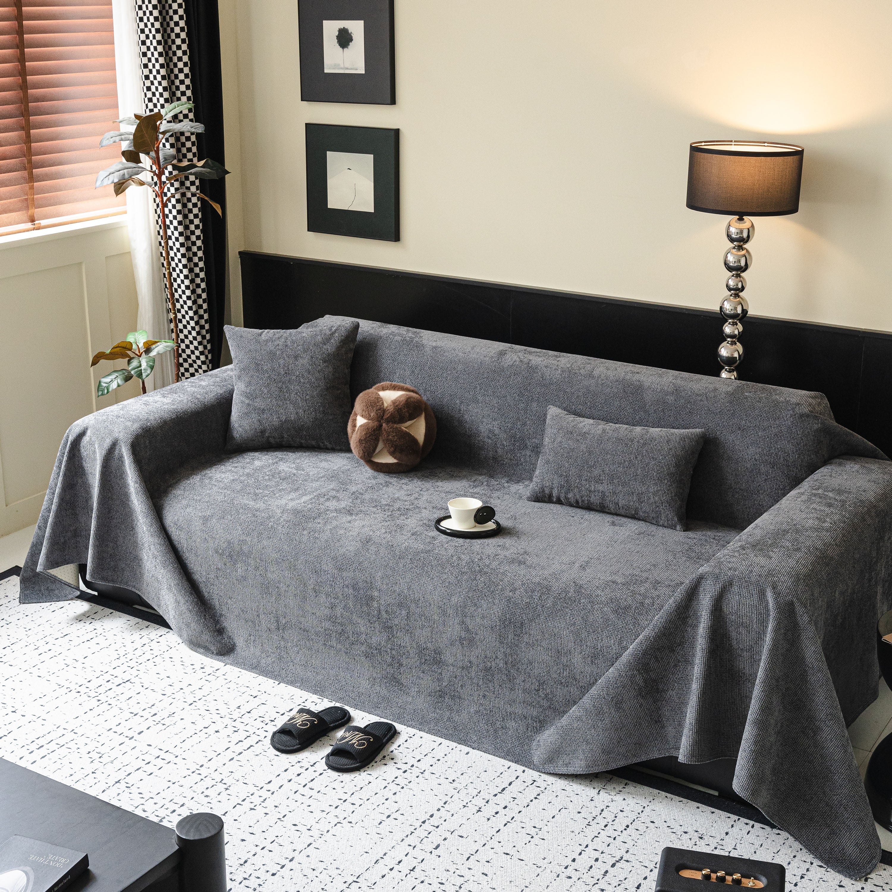 Waterproof Couch Throw Cover For Dogs, Non Slip Slipcover For Leather Fabric Sofa