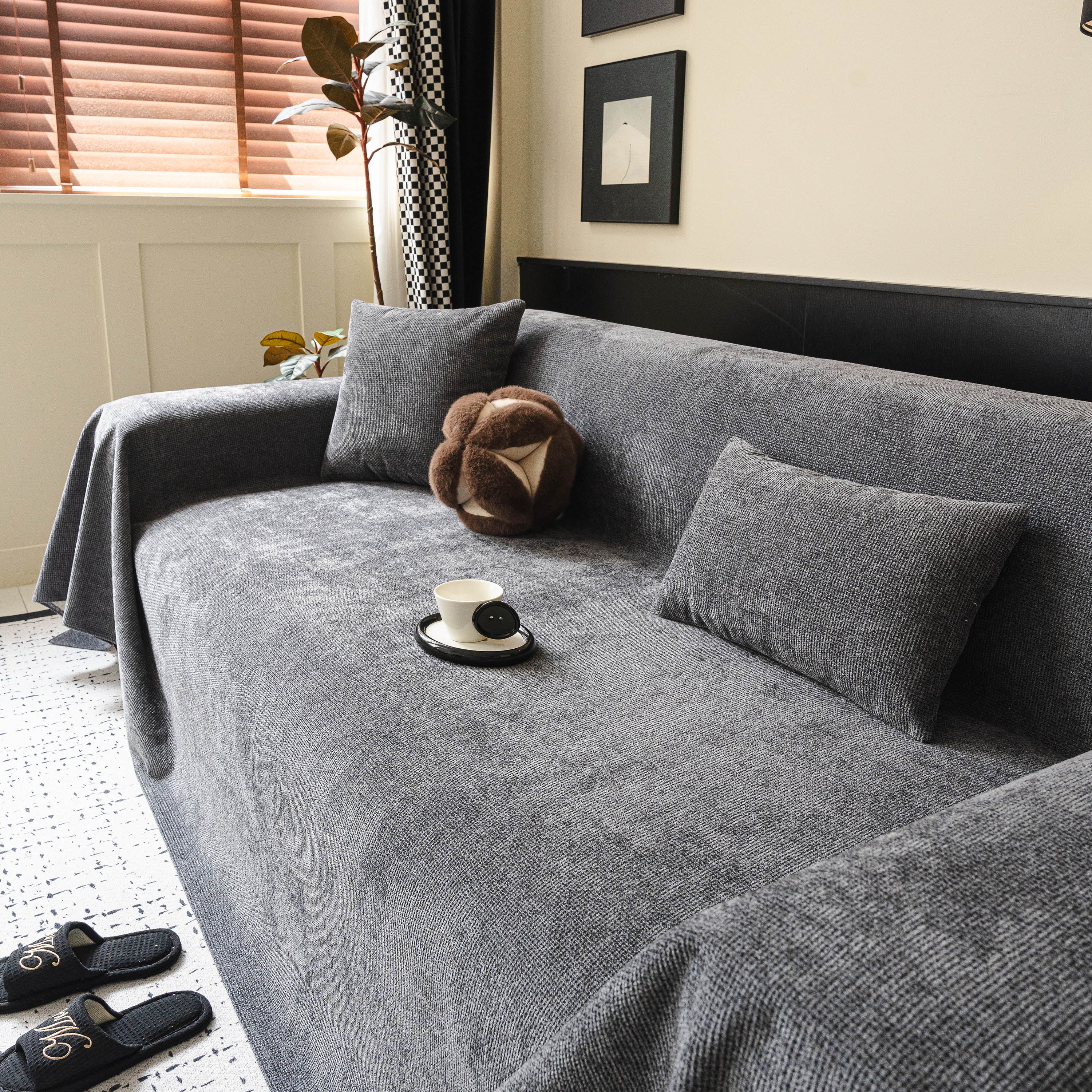 Waterproof Couch Throw Cover For Dogs, Non Slip Slipcover For Leather Fabric Sofa
