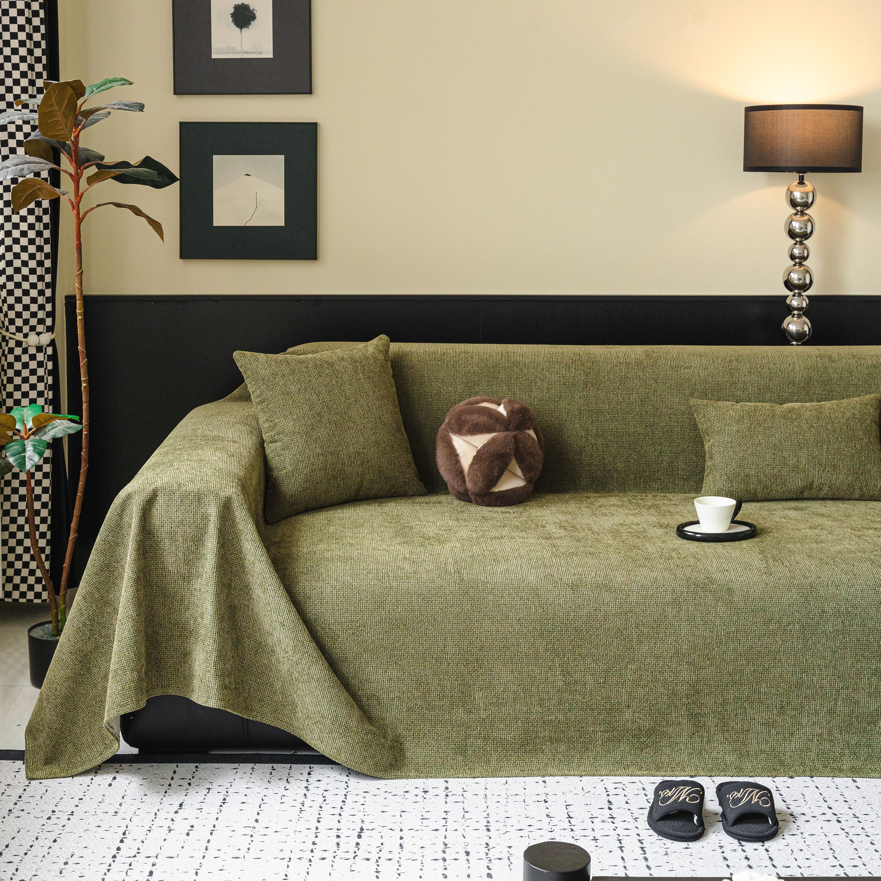 Waterproof Couch Throw Cover For Dogs, Non Slip Slipcover For Leather Fabric Sofa