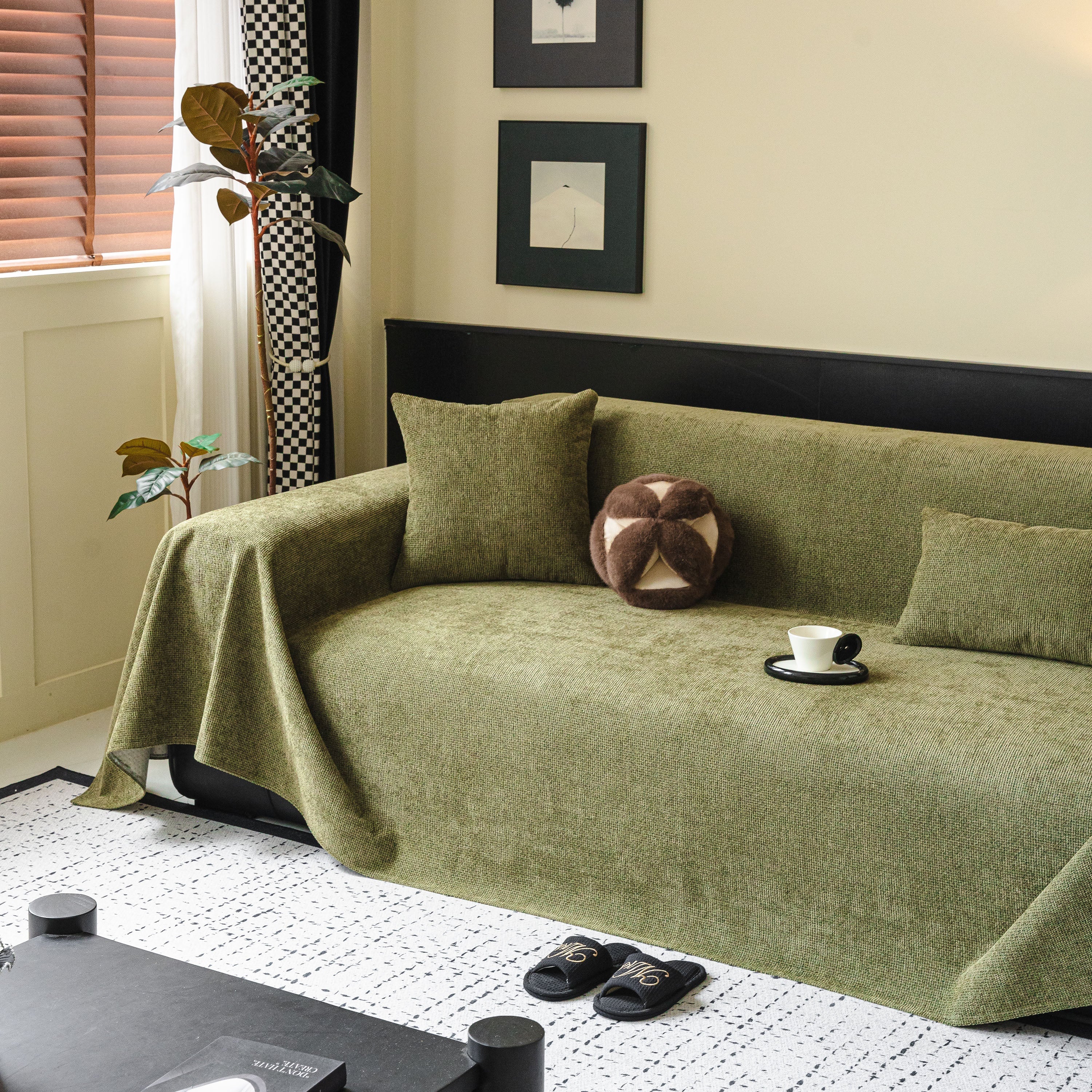 Waterproof Couch Throw Cover For Dogs, Non Slip Slipcover For Leather Fabric Sofa
