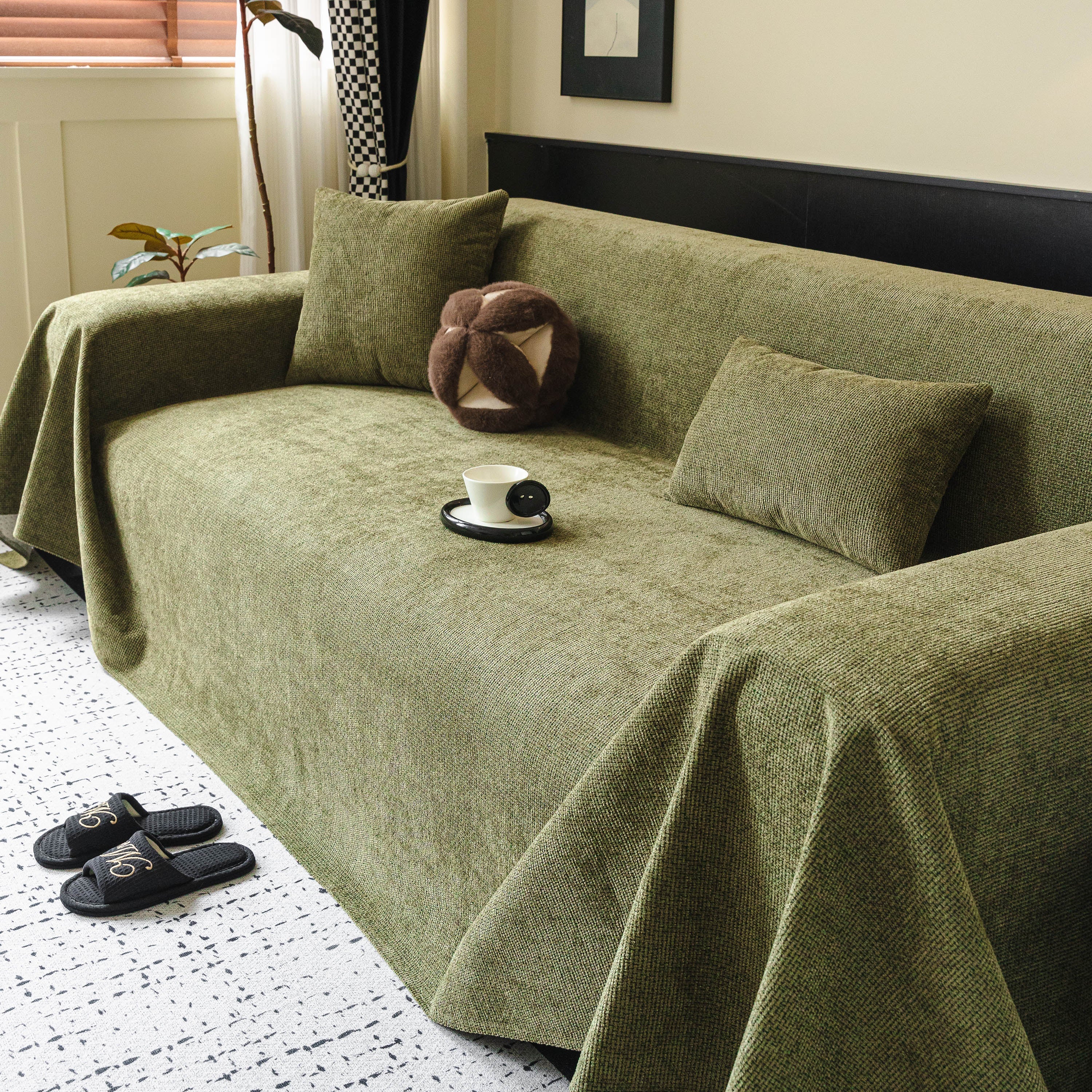 Waterproof Couch Throw Cover For Dogs, Non Slip Slipcover For Leather Fabric Sofa