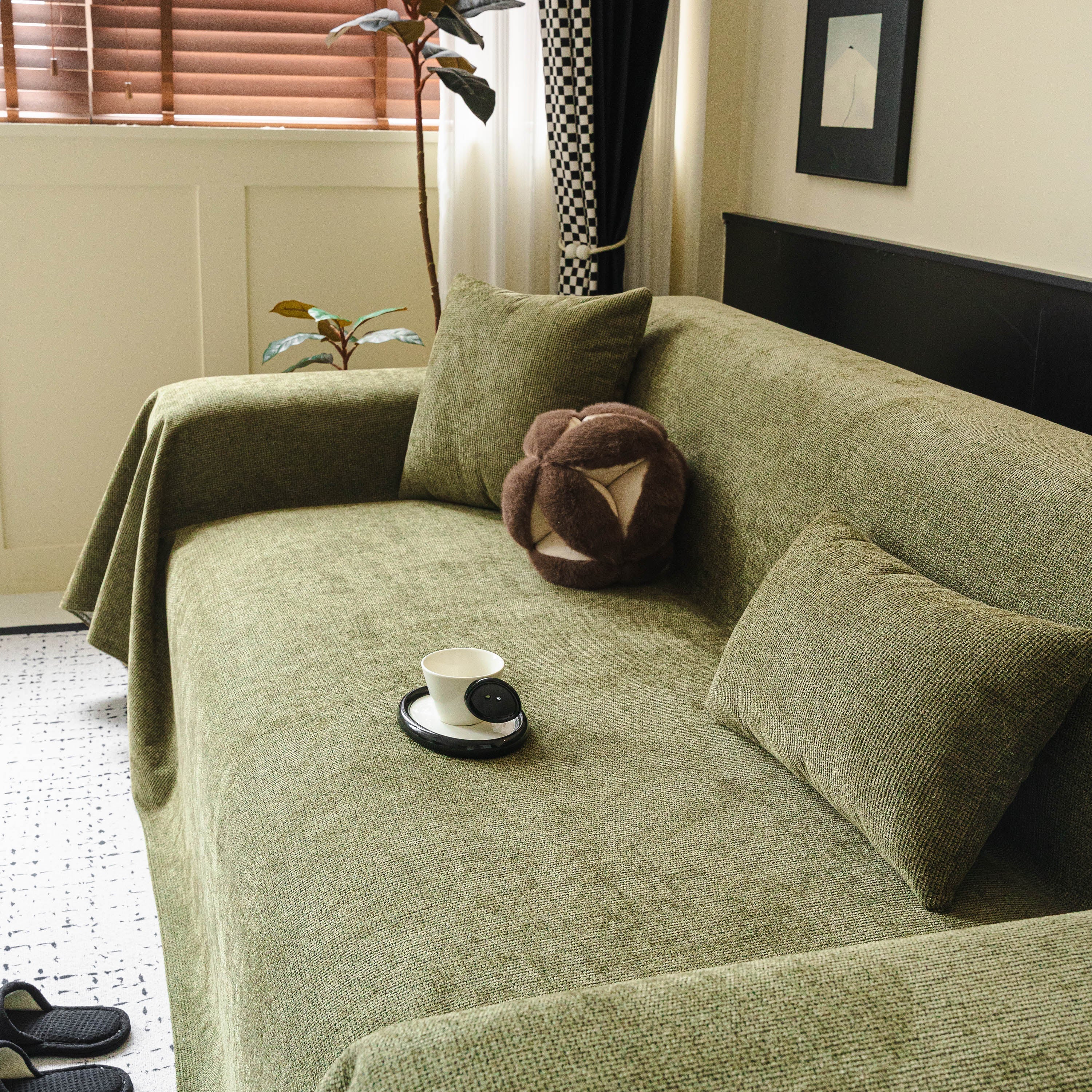 Waterproof Couch Throw Cover For Dogs, Non Slip Slipcover For Leather Fabric Sofa