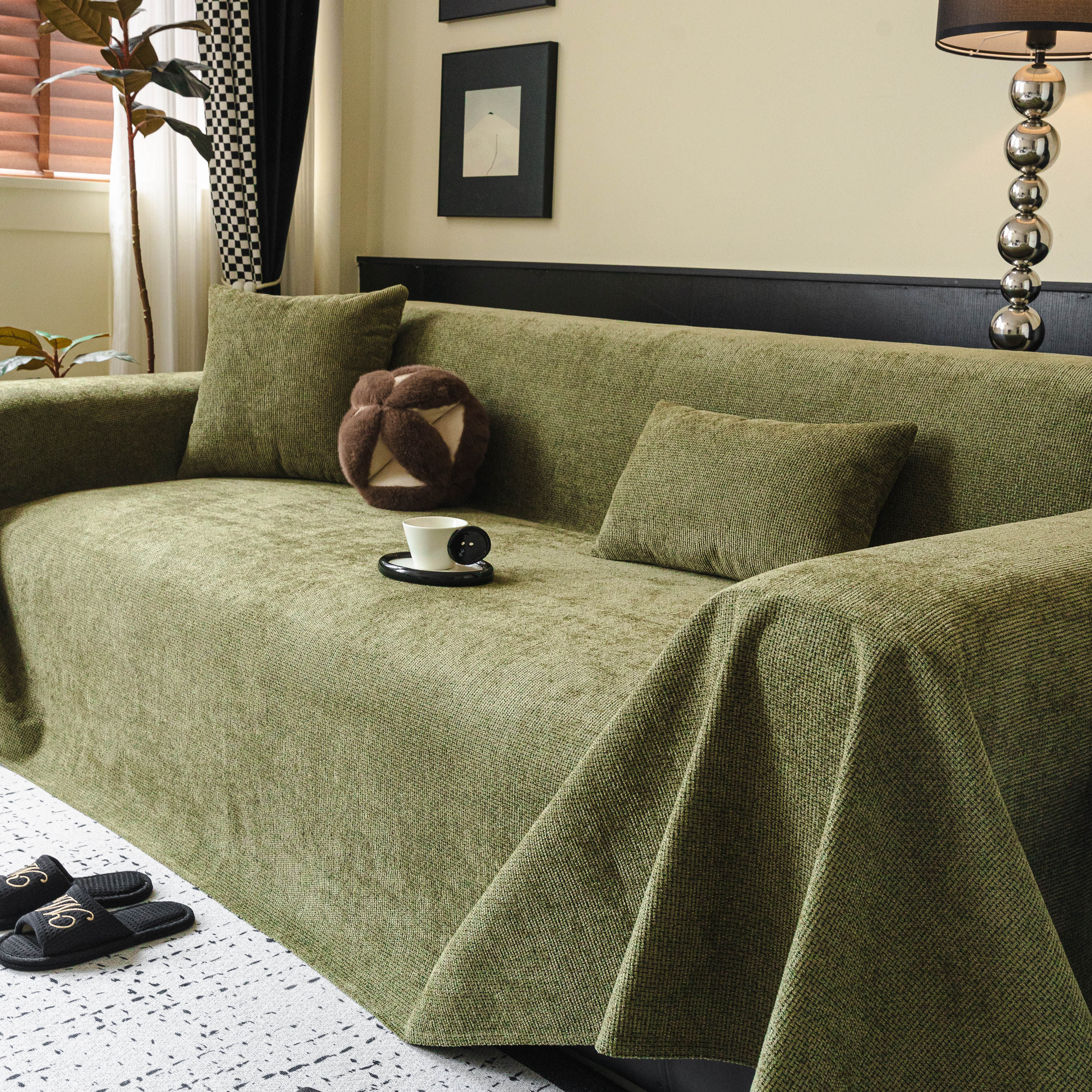 Waterproof Couch Throw Cover For Dogs, Non Slip Slipcover For Leather Fabric Sofa
