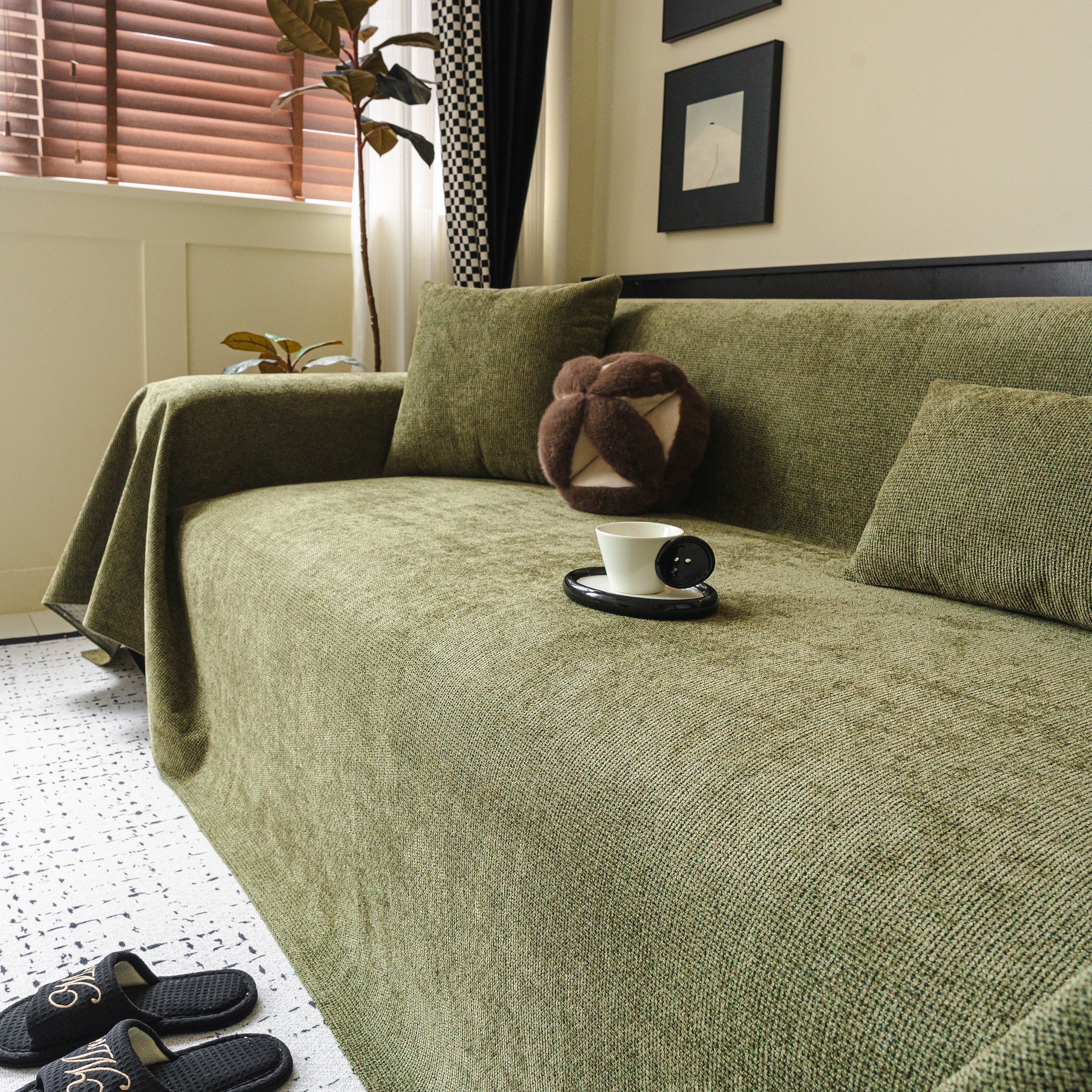 Waterproof Couch Throw Cover For Dogs, Non Slip Slipcover For Leather Fabric Sofa