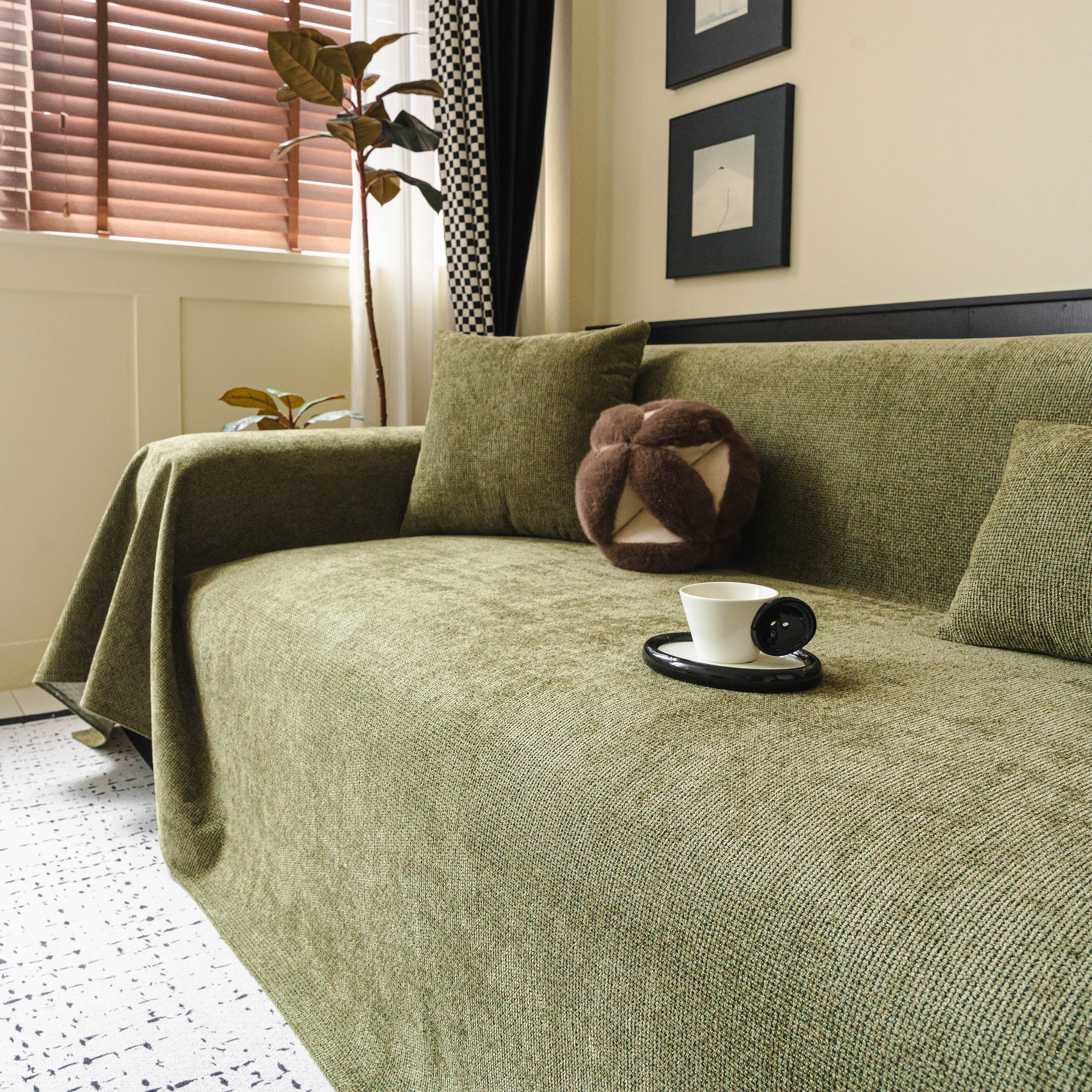 Waterproof Couch Throw Cover For Dogs, Non Slip Slipcover For Leather Fabric Sofa