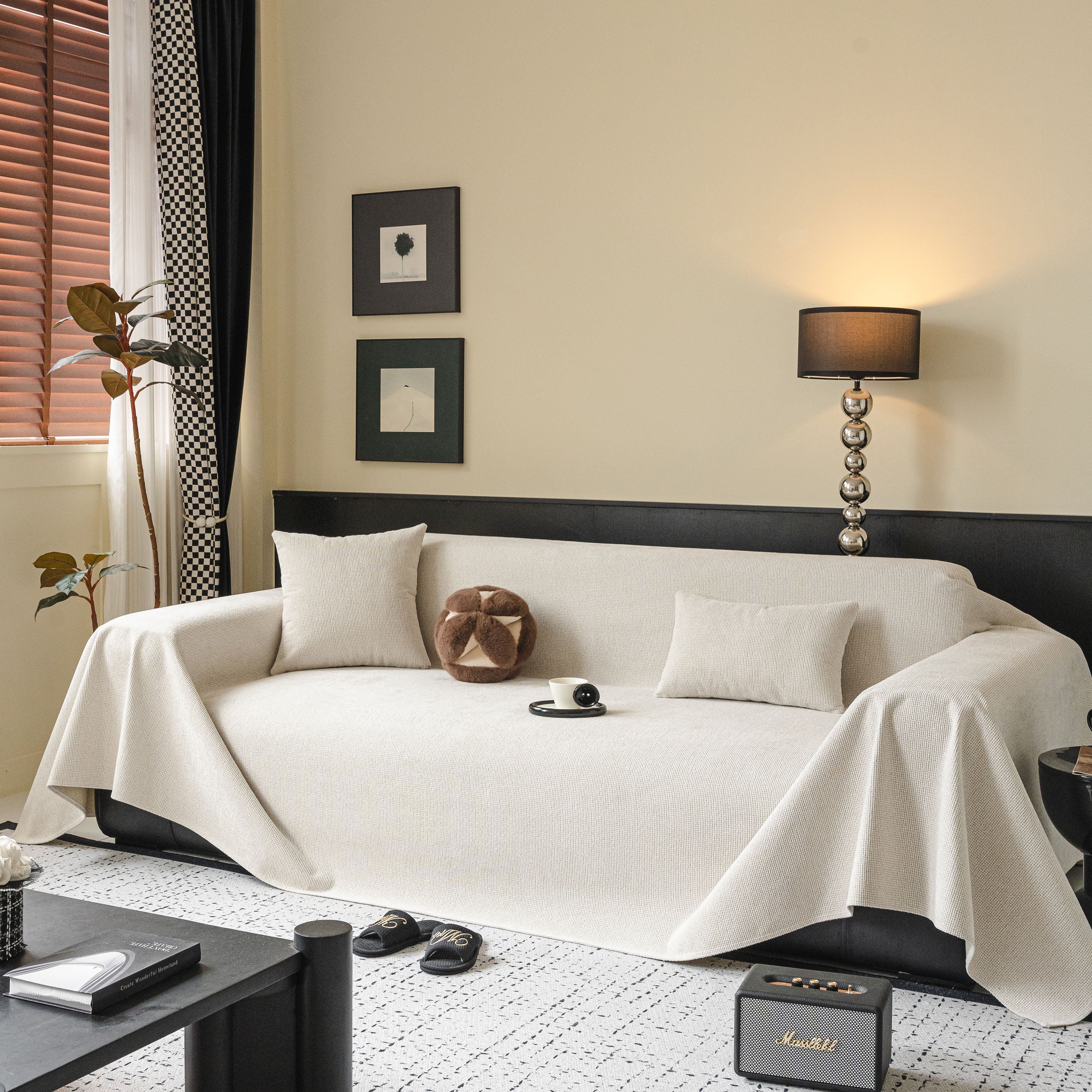 Waterproof Couch Throw Cover For Dogs, Non Slip Slipcover For Leather Fabric Sofa