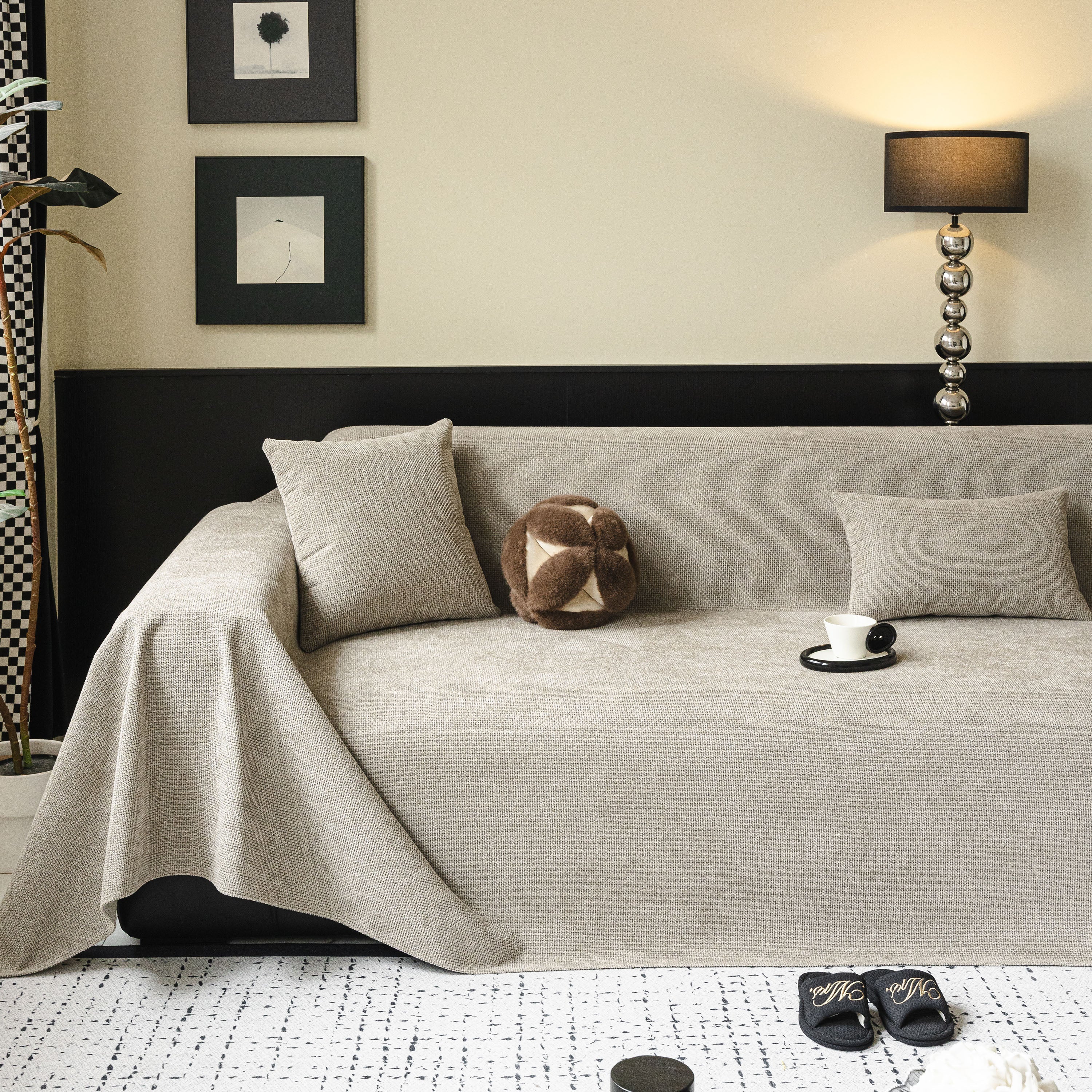 Waterproof Couch Throw Cover For Dogs, Non Slip Slipcover For Leather Fabric Sofa