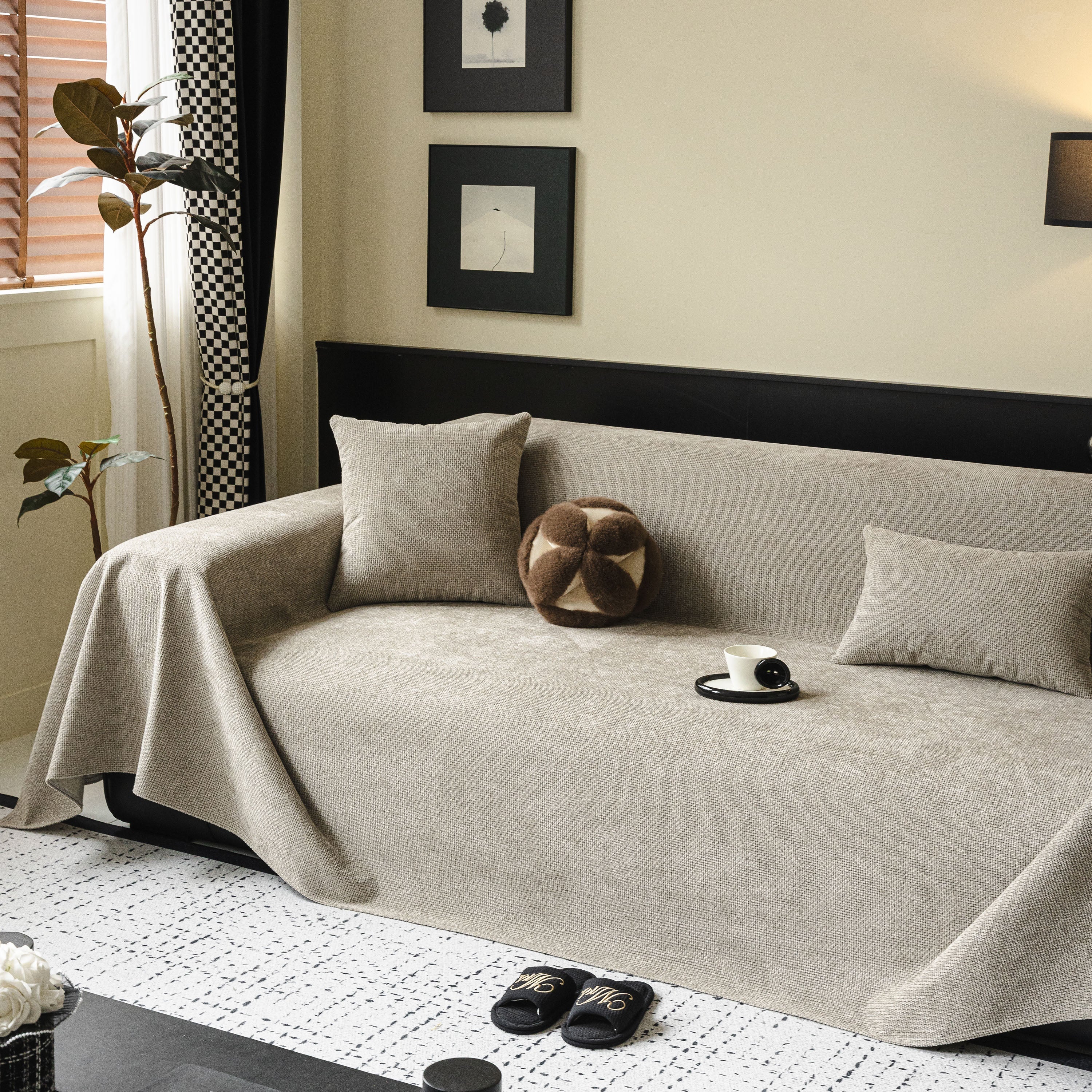 Waterproof Couch Throw Cover For Dogs, Non Slip Slipcover For Leather Fabric Sofa