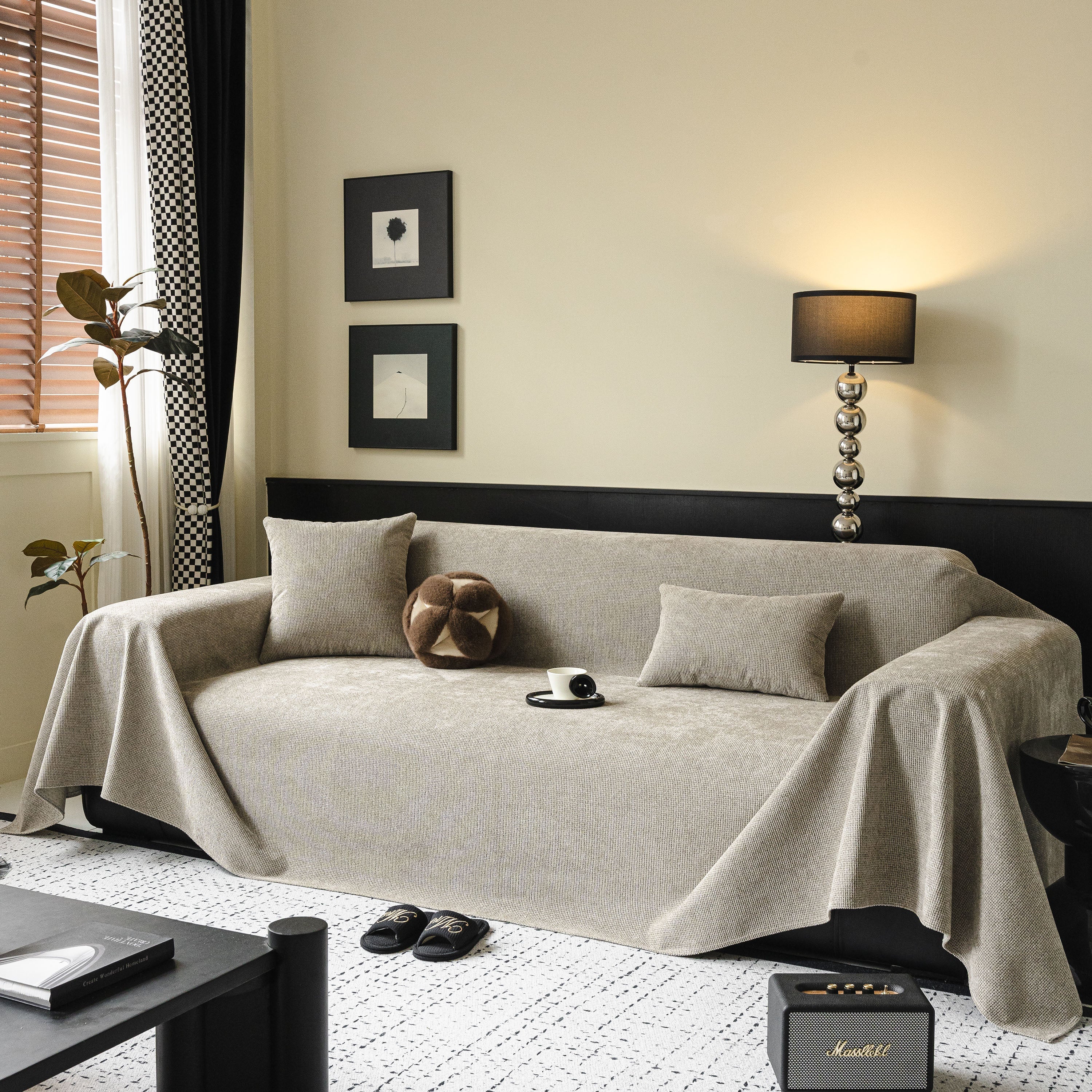 Waterproof Couch Throw Cover For Dogs, Non Slip Slipcover For Leather Fabric Sofa