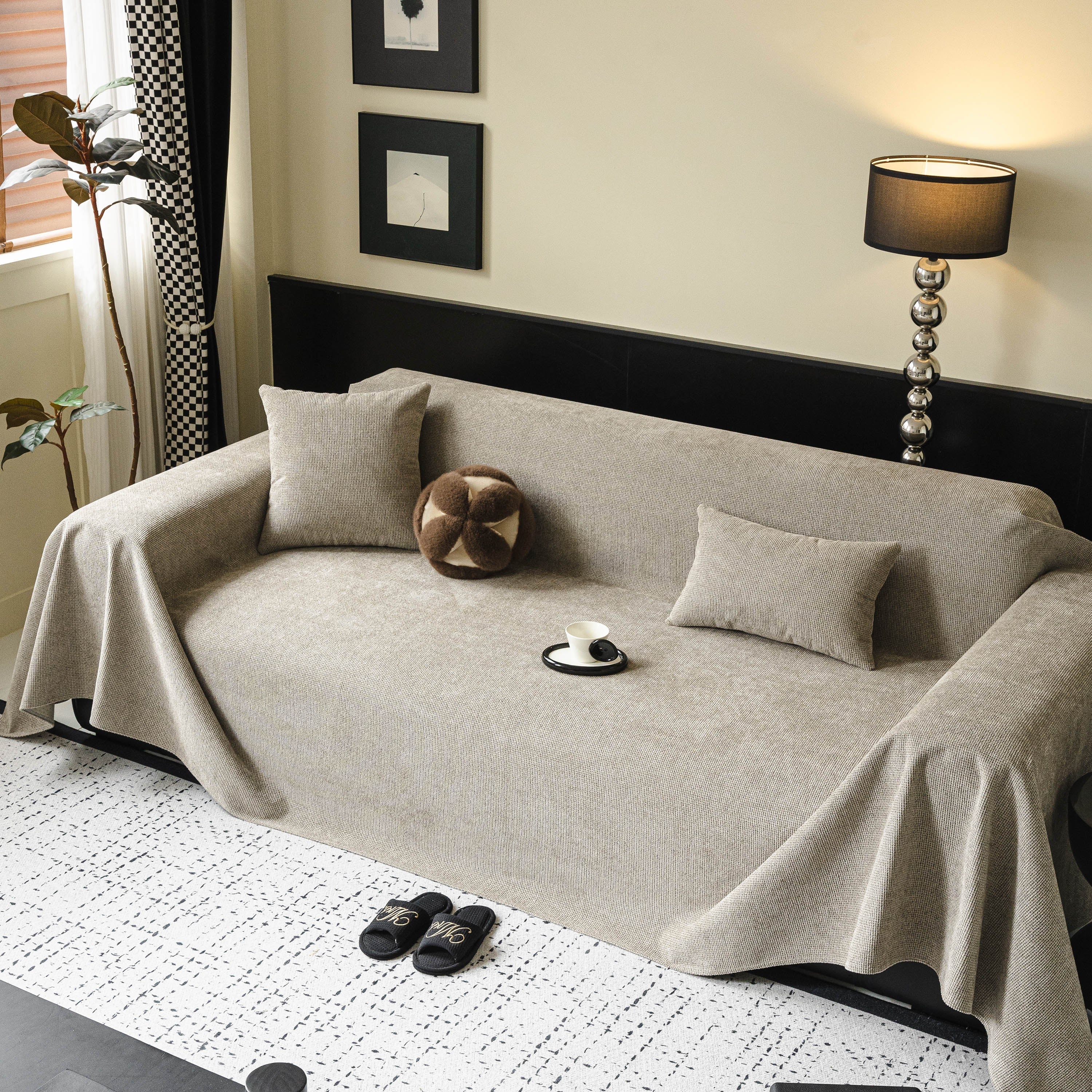 Waterproof Couch Throw Cover For Dogs, Non Slip Slipcover For Leather Fabric Sofa