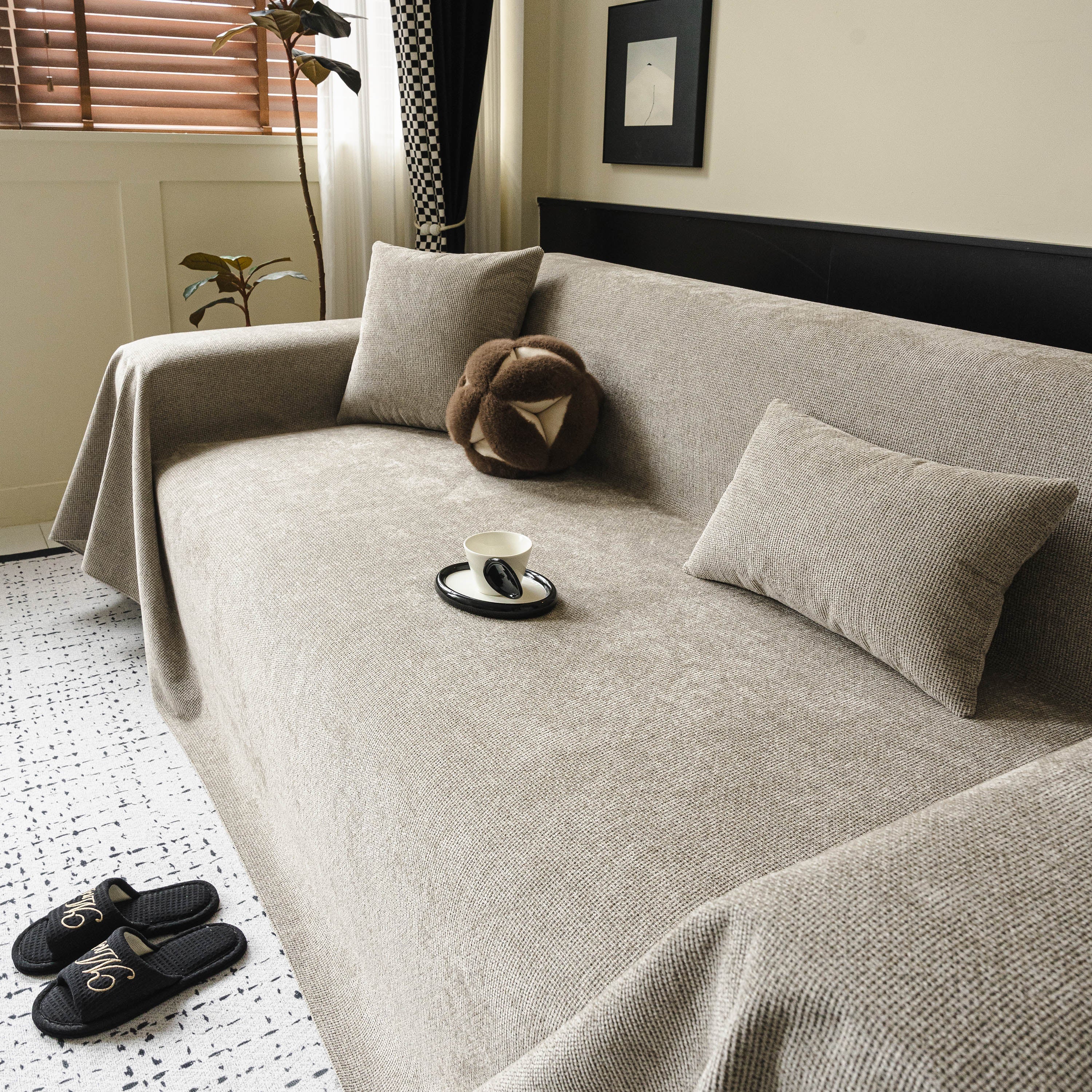Waterproof Couch Throw Cover For Dogs, Non Slip Slipcover For Leather Fabric Sofa