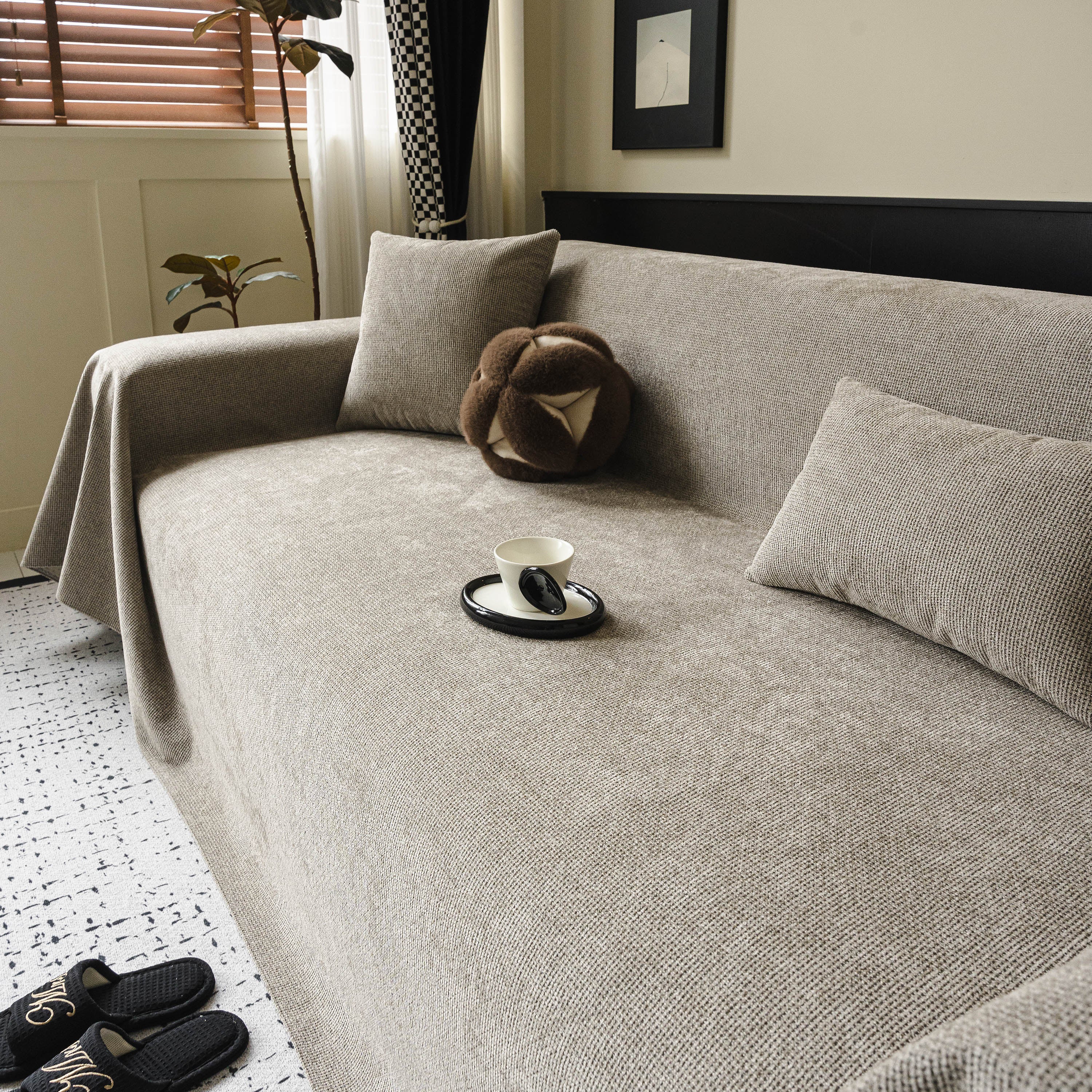 Waterproof Couch Throw Cover For Dogs, Non Slip Slipcover For Leather Fabric Sofa