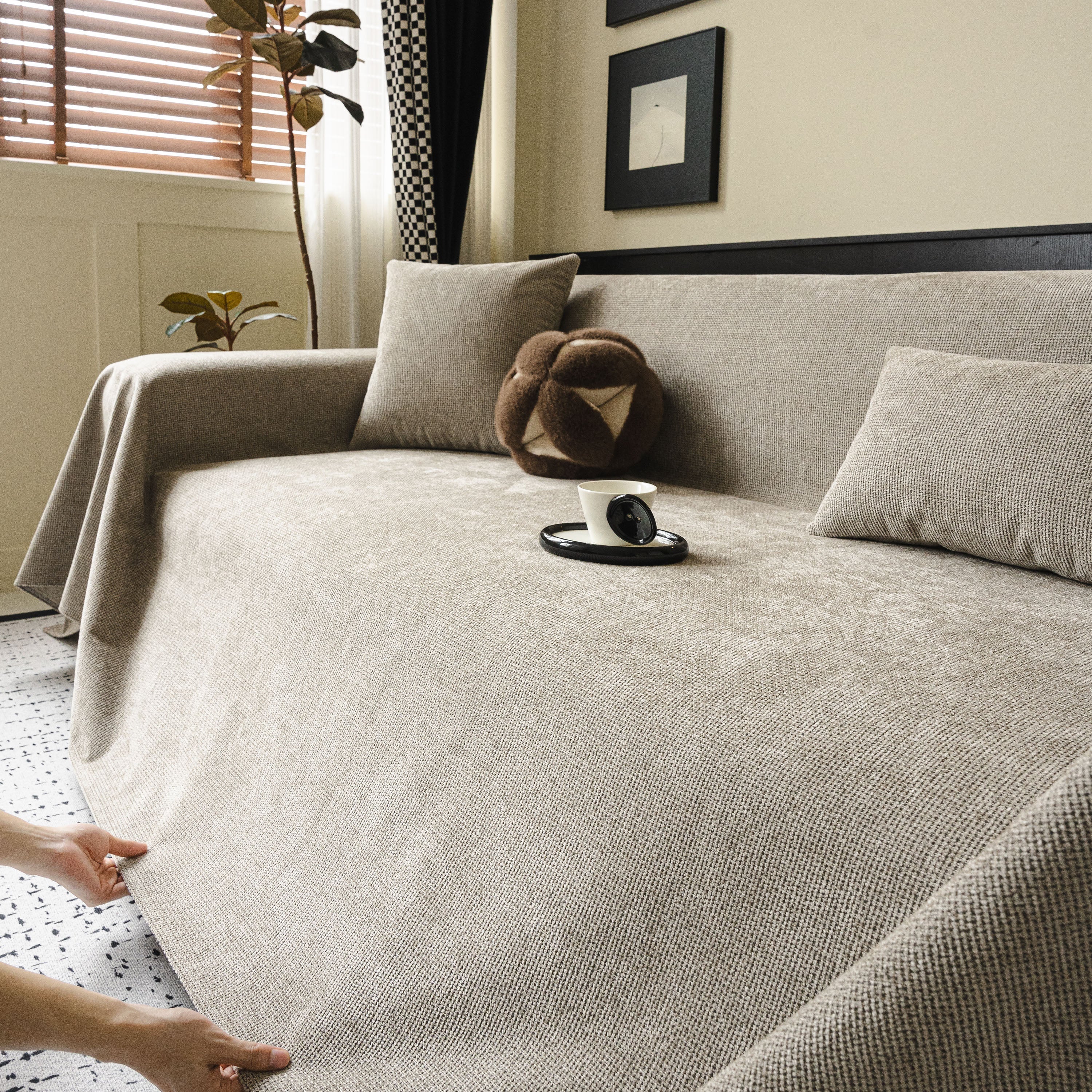 Waterproof Couch Throw Cover For Dogs, Non Slip Slipcover For Leather Fabric Sofa