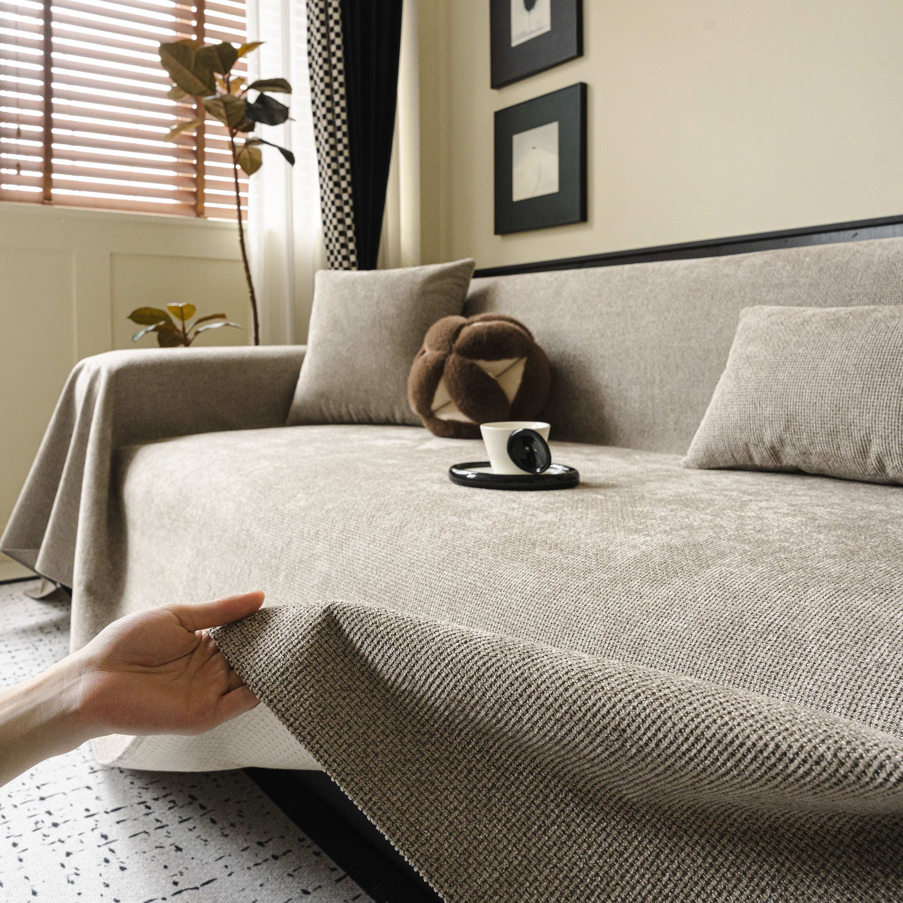 Waterproof Couch Throw Cover For Dogs, Non Slip Slipcover For Leather Fabric Sofa