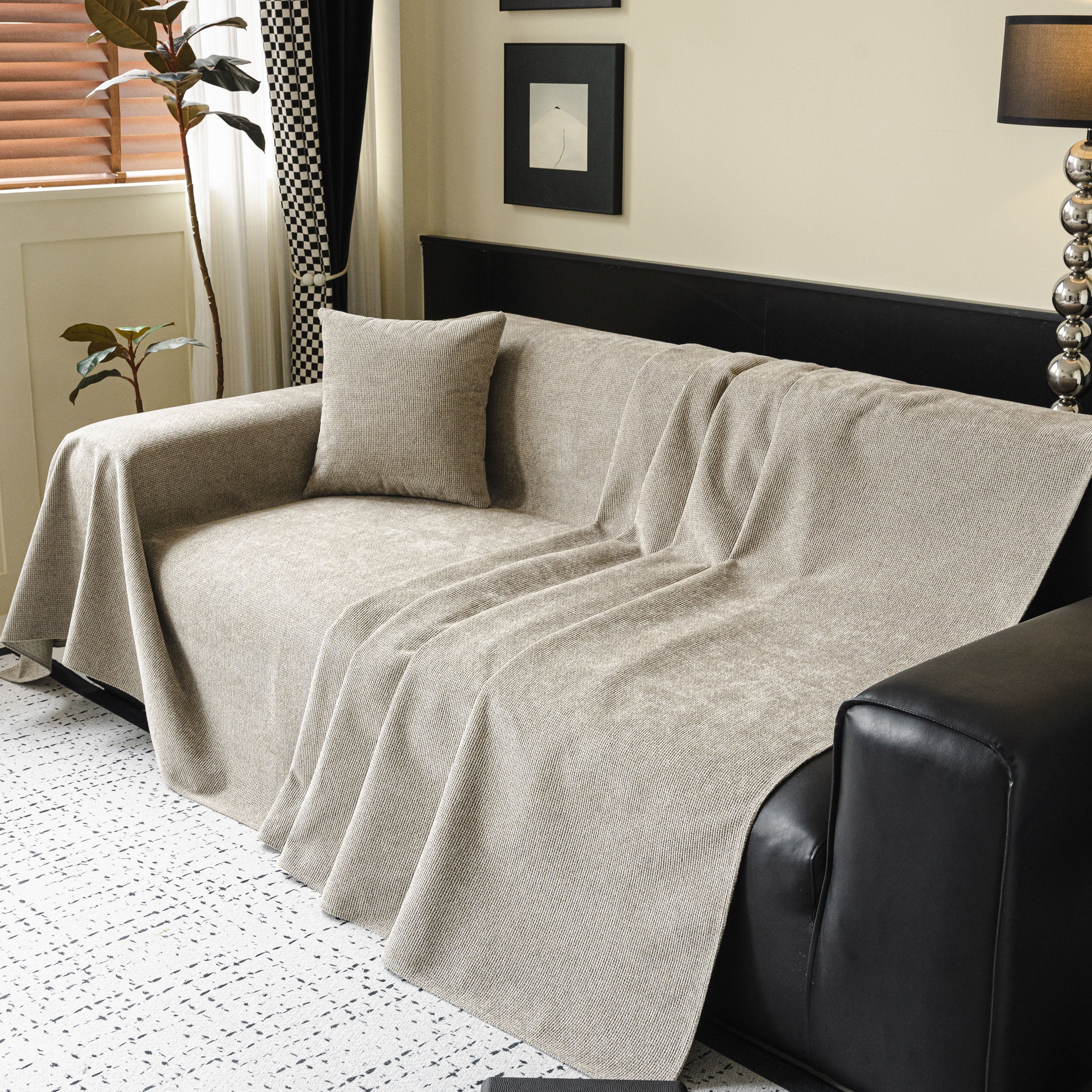 Waterproof Couch Throw Cover For Dogs, Non Slip Slipcover For Leather Fabric Sofa