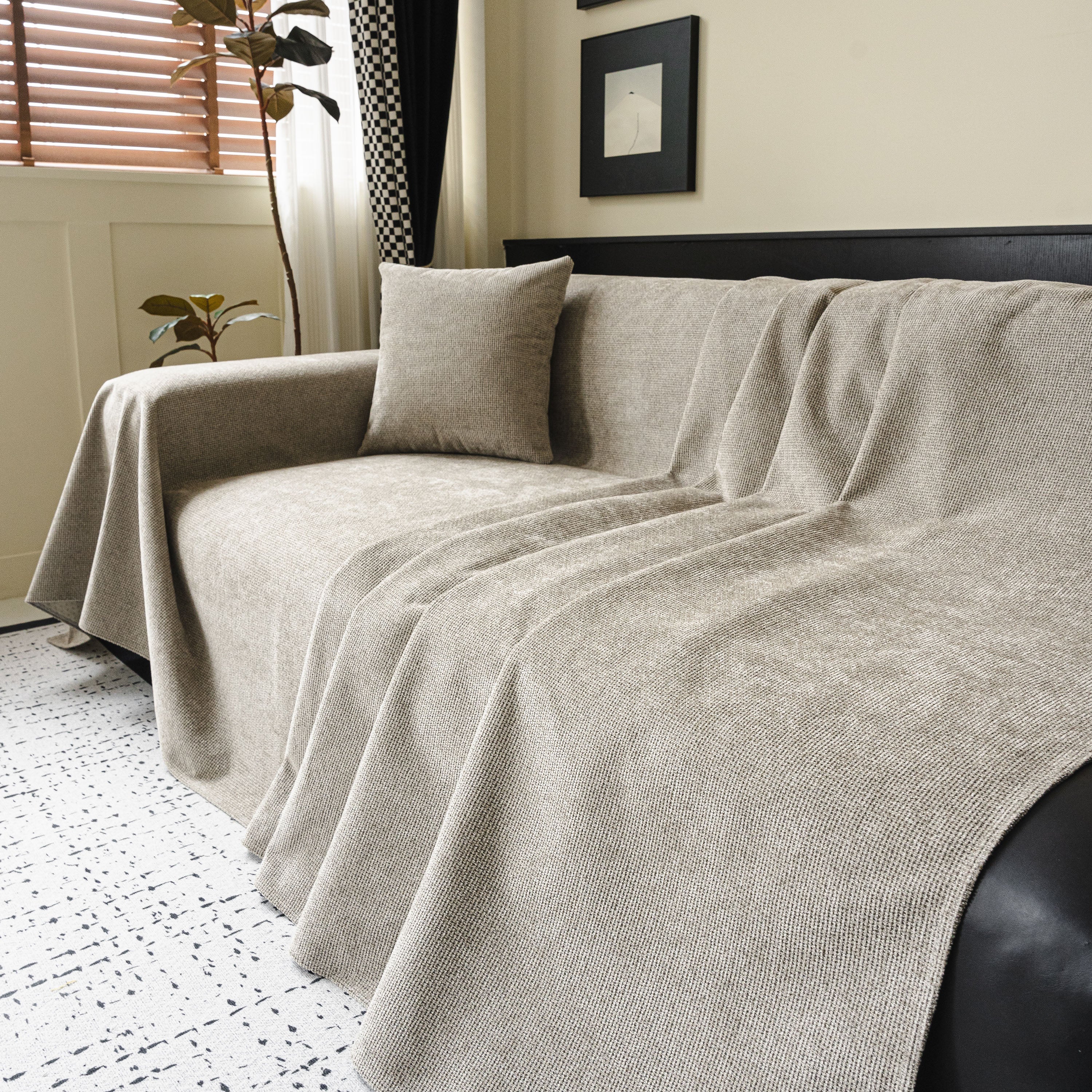 Waterproof Couch Throw Cover For Dogs, Non Slip Slipcover For Leather Fabric Sofa