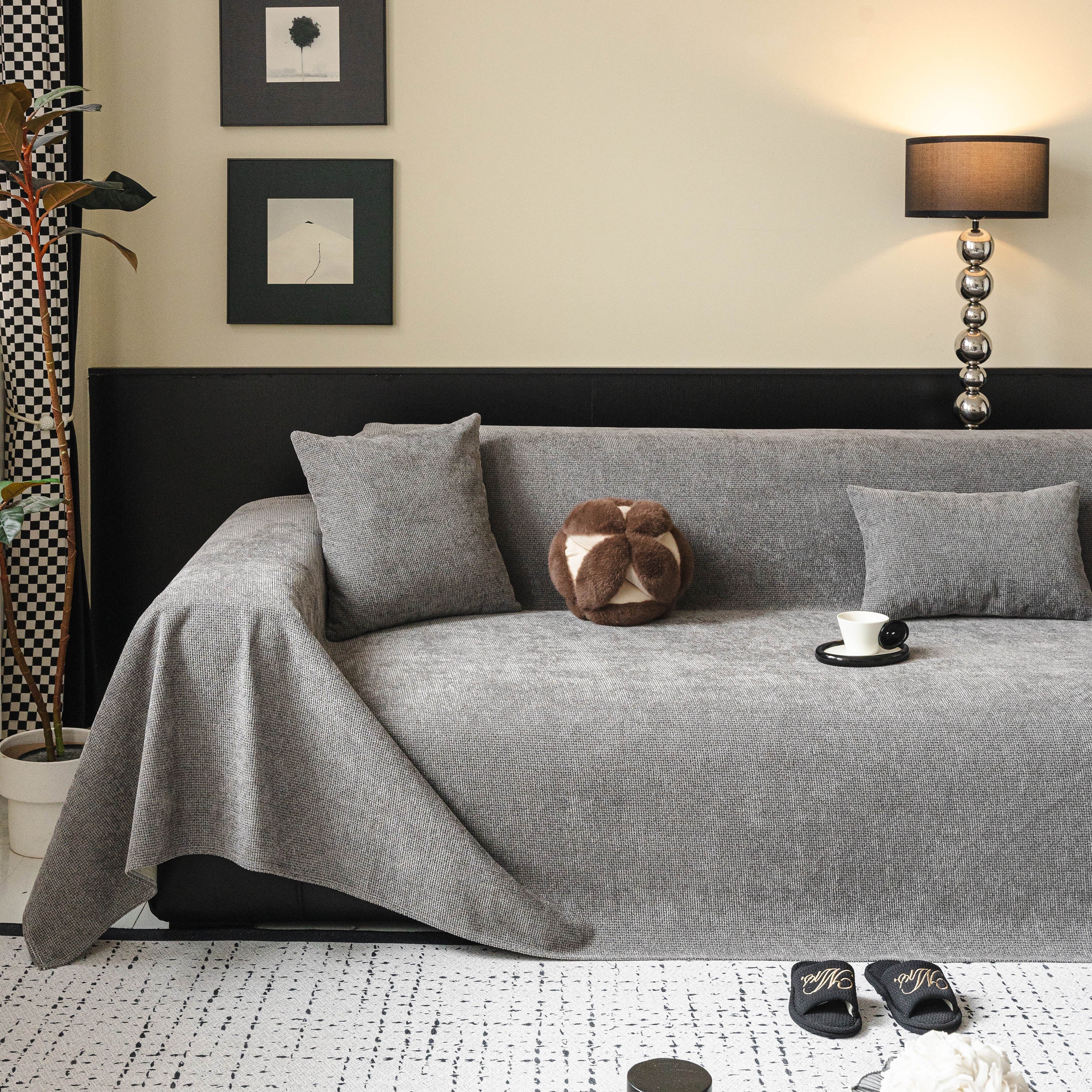 Waterproof Couch Throw Cover For Dogs, Non Slip Slipcover For Leather Fabric Sofa
