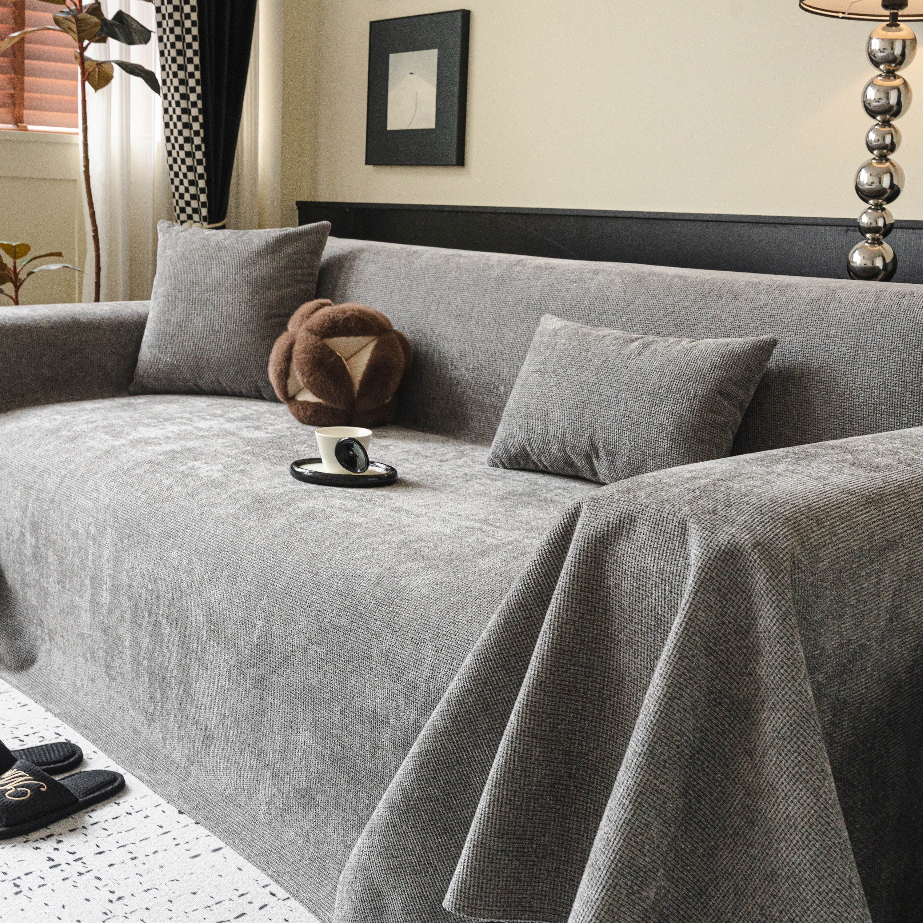 Waterproof Couch Throw Cover For Dogs, Non Slip Slipcover For Leather Fabric Sofa