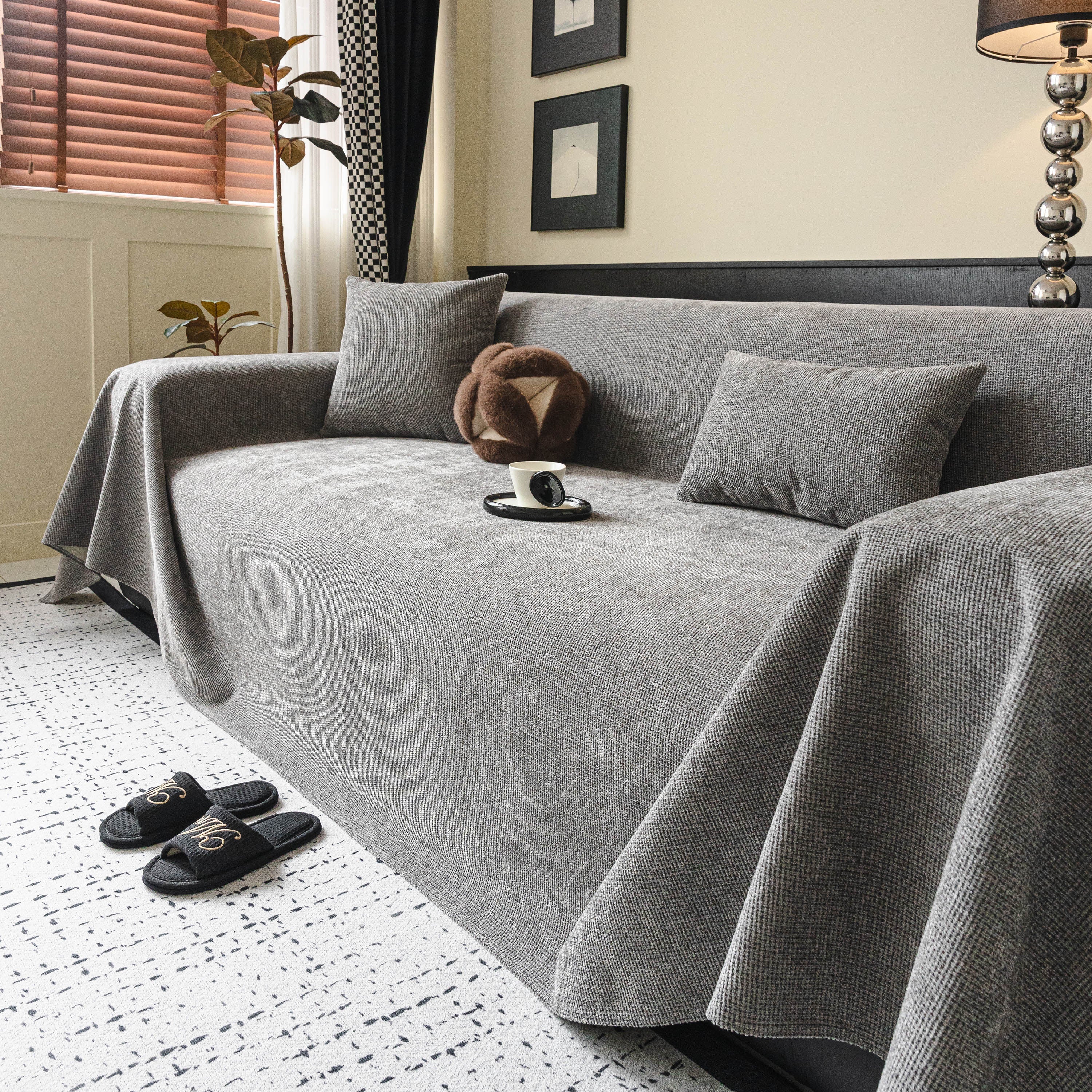 Waterproof Couch Throw Cover For Dogs, Non Slip Slipcover For Leather Fabric Sofa
