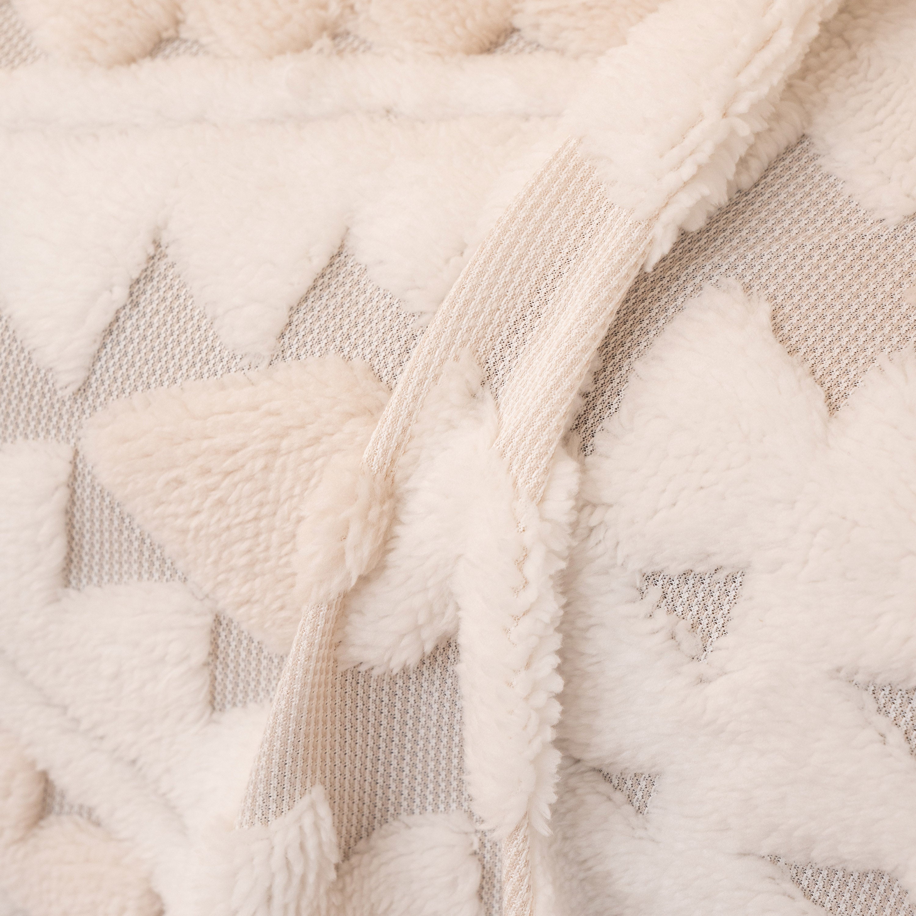 Bohemian Tufted Sofa Cover, Soft Sherpa Fleece Throw Blanket With 3d Aztec Geometric