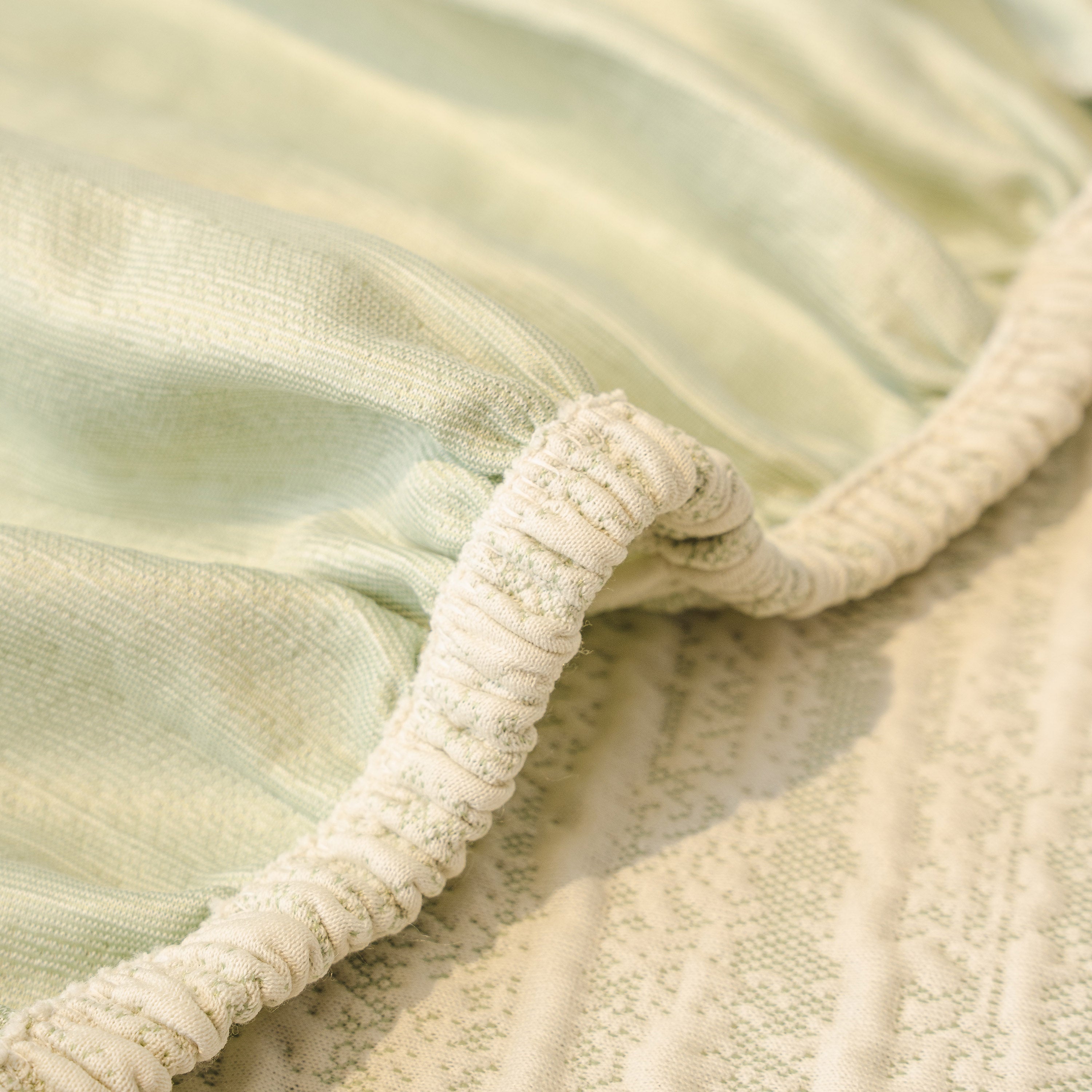 Ribbed Washable Sofa Cover, High Stretch Striped Couch Slipcover With Tie Straps