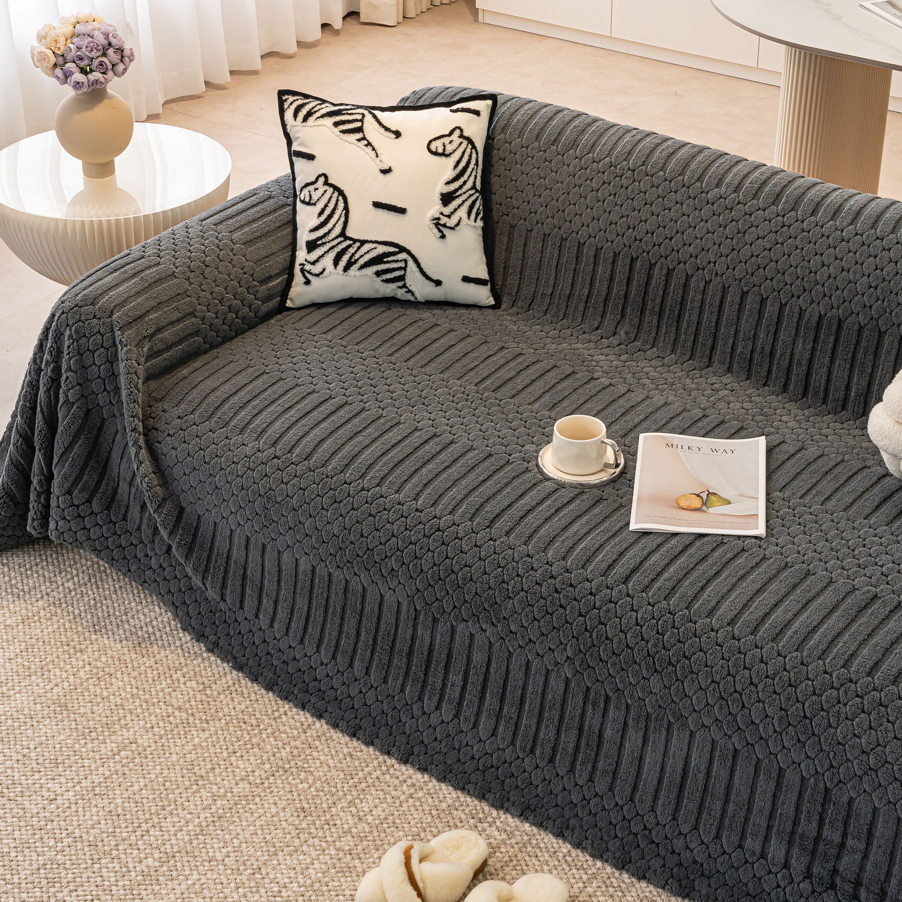 Boho 3d Geometric Throw Blanket For Couch, Luxurious Velvety Plush Fleece Sofa Cover