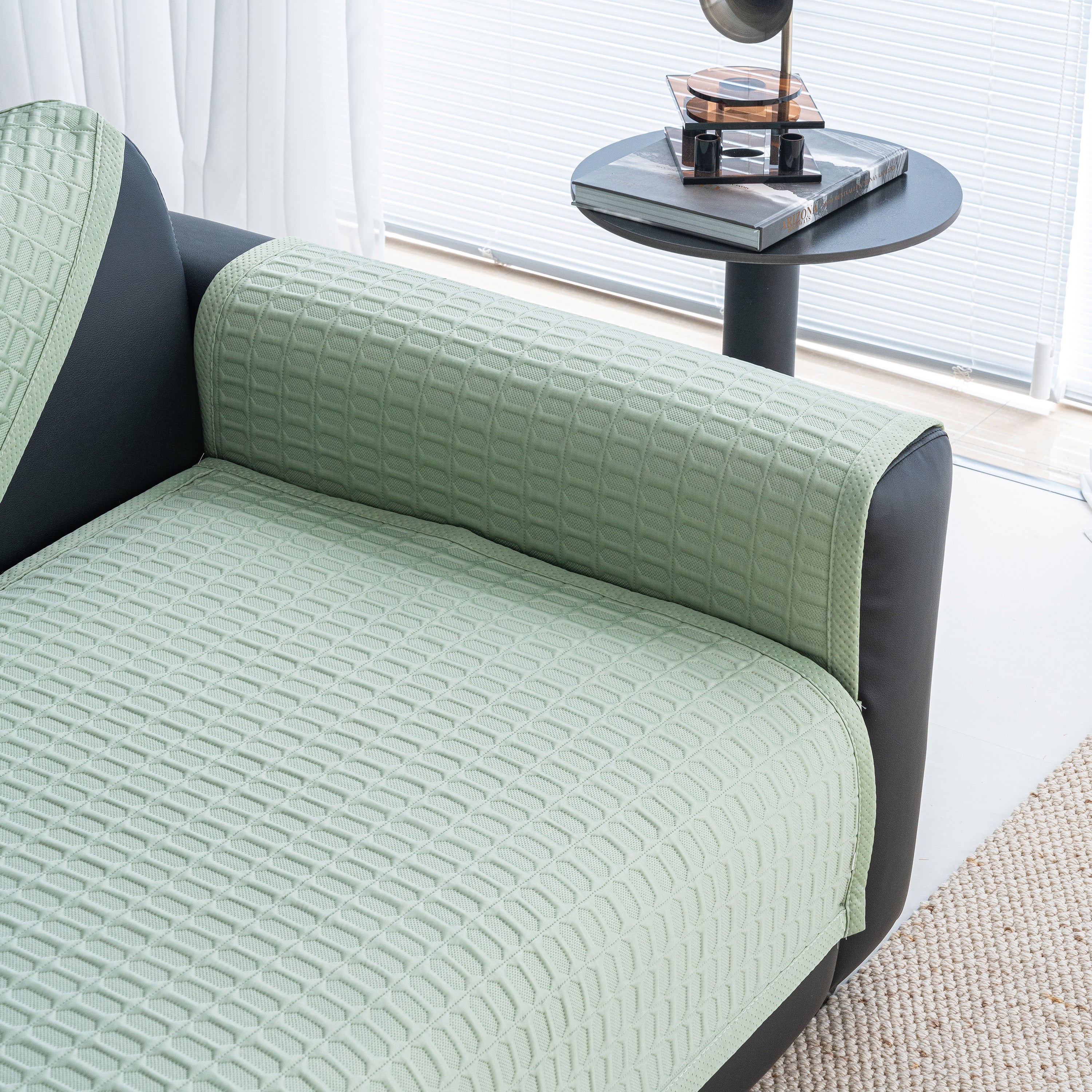 Geometric Textured Couch Slipcover Protector Non-slip Ice Silk Sofa Cover For Couch