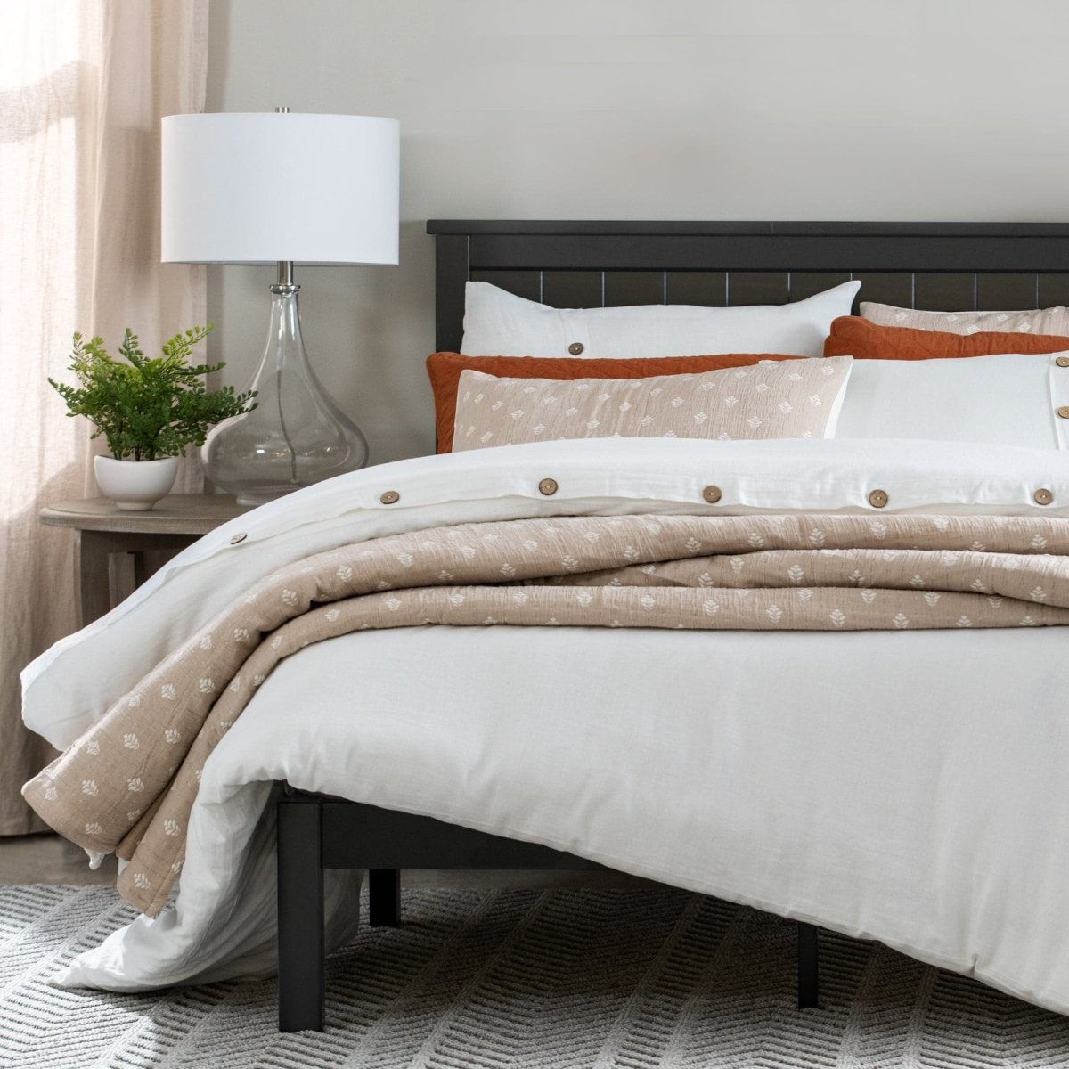 Hygge Kantha Pick Stitch Yarn Dyed Cotton Jacquard Quilt/coverlet Set