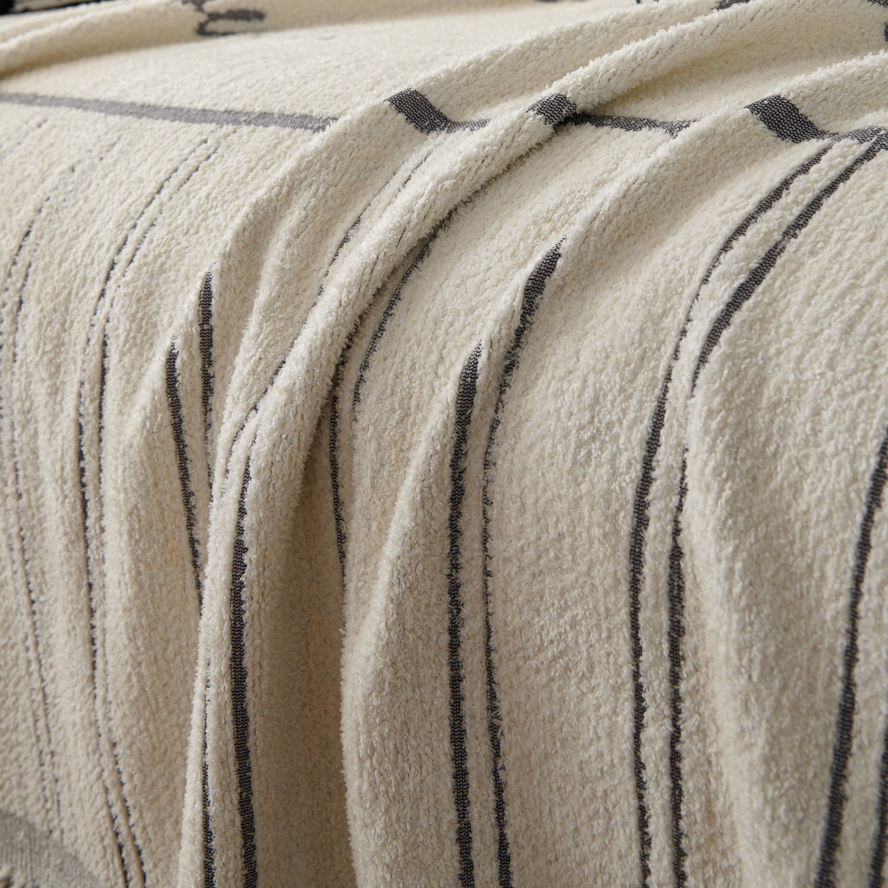 Chenille Striped Floral Couch Cover Sofa Slipcover For Most Shape Sofas, Reversible Sofa Throw Cover