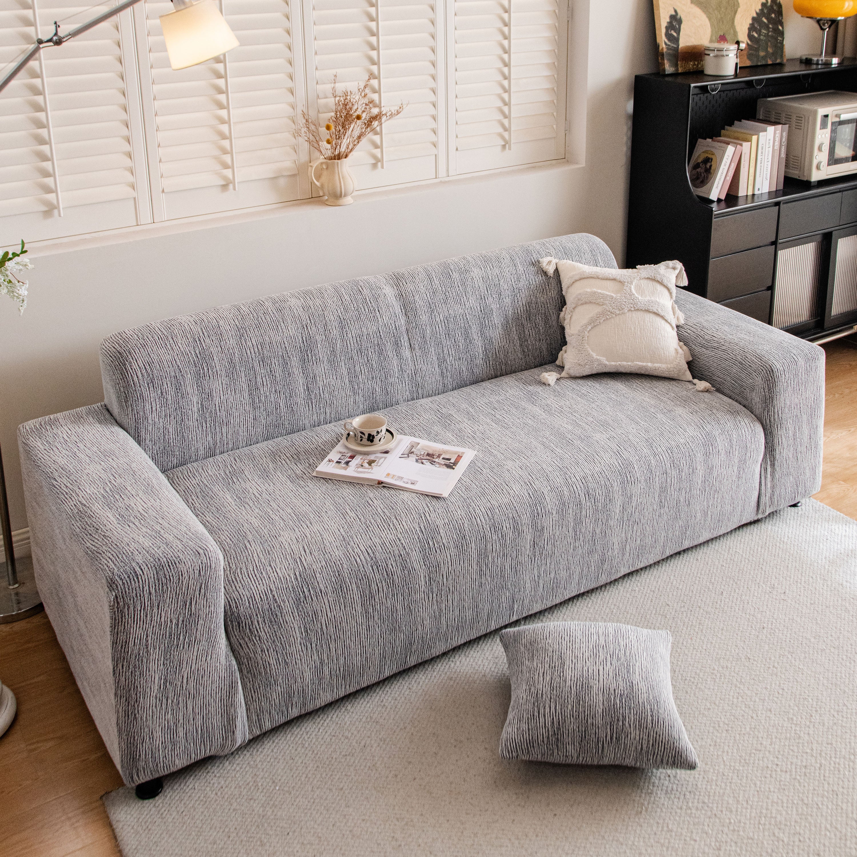 Spandex Jacquard Sofa Cover, High Stretch Crinkle Textured Couch Slipcover Kas Washable
