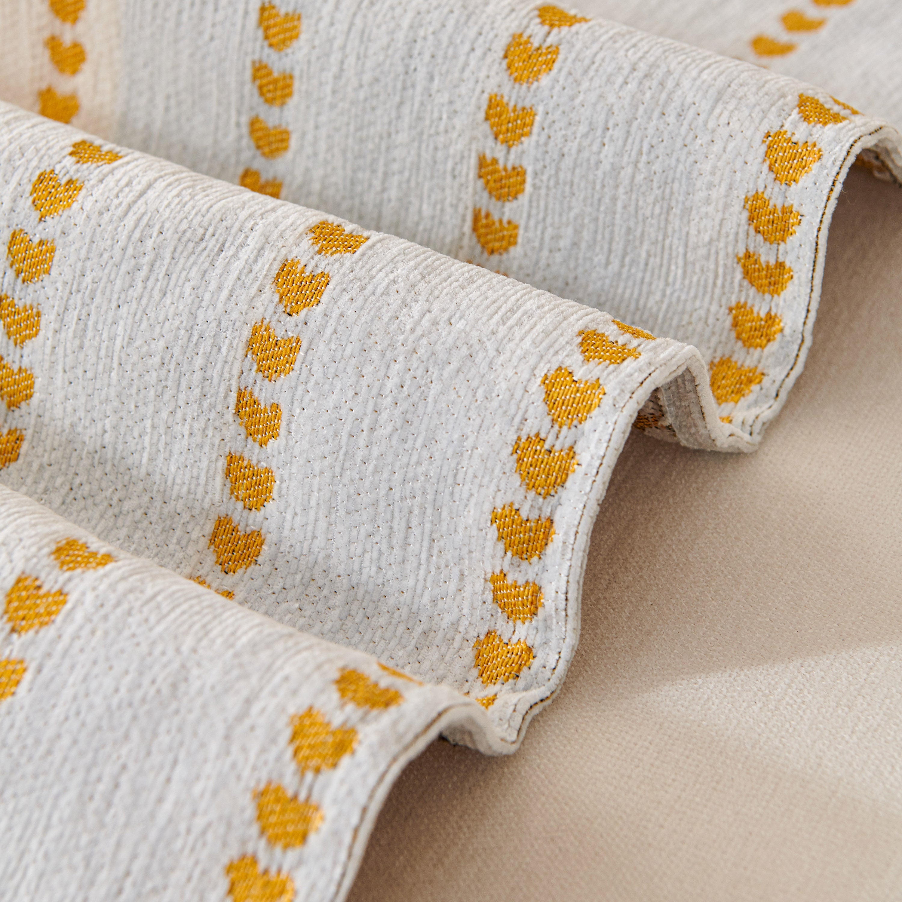 Cute Dotted Stripe Couch Protector, Non-slip Washable Sofa Cover With Ruffled Skirt