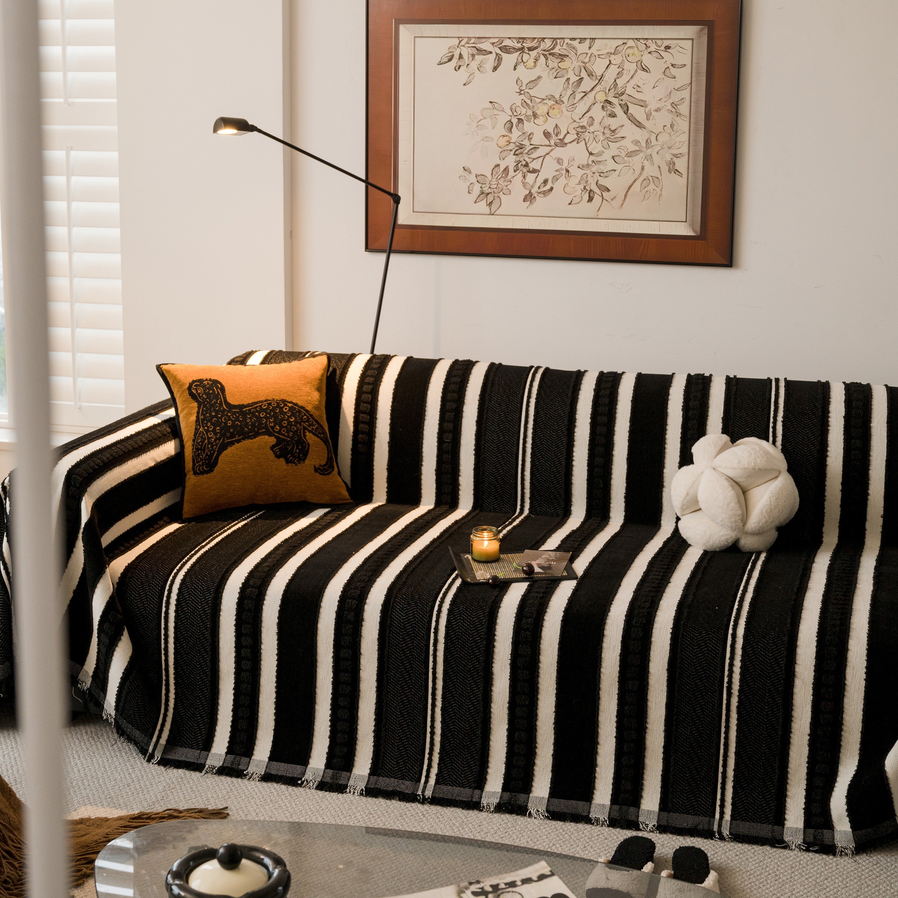 Bohemian Striped Sofa Cover, Decor Woven Throw For Couch, Loveseat, Or Sectional