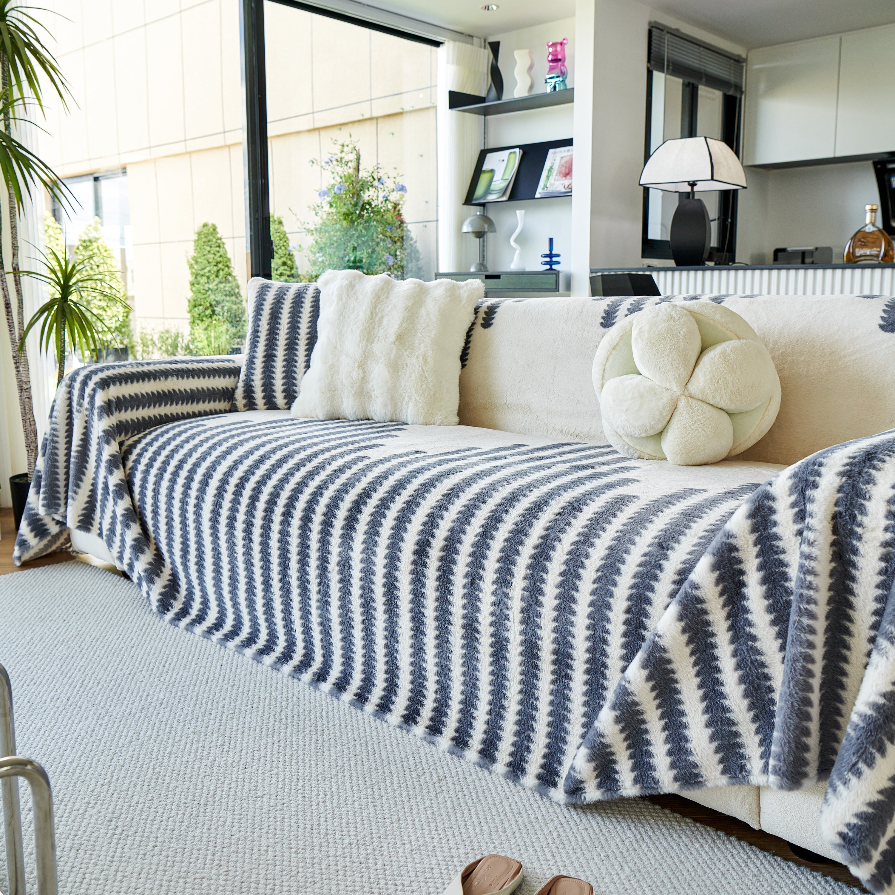 Warm Faux Fur Luxury Sofa Throw Blankets, Soft Cozy Thick Plush Shaggy Blankets For Couch Chair Bed