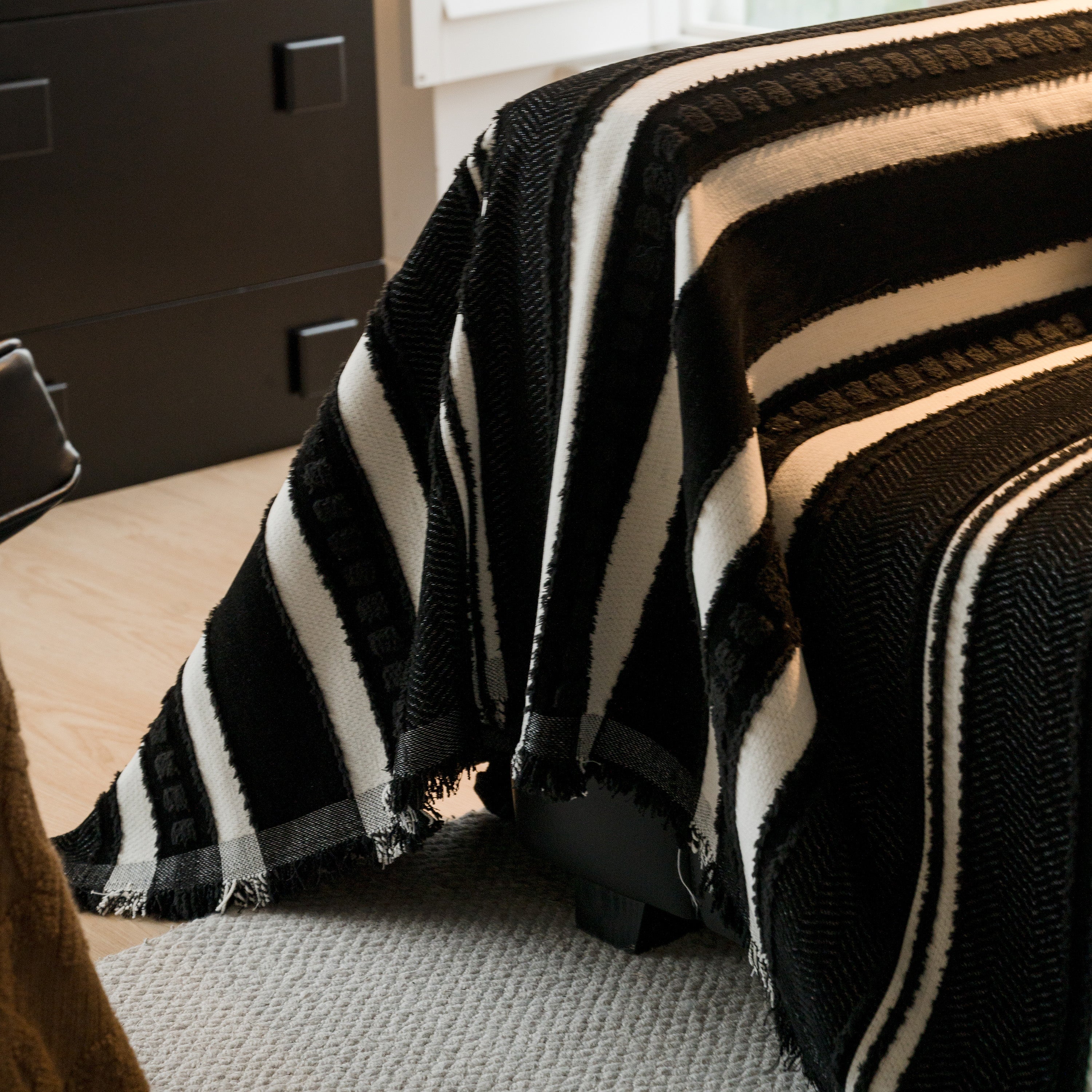 Bohemian Striped Sofa Cover, Decor Woven Throw For Couch, Loveseat, Or Sectional