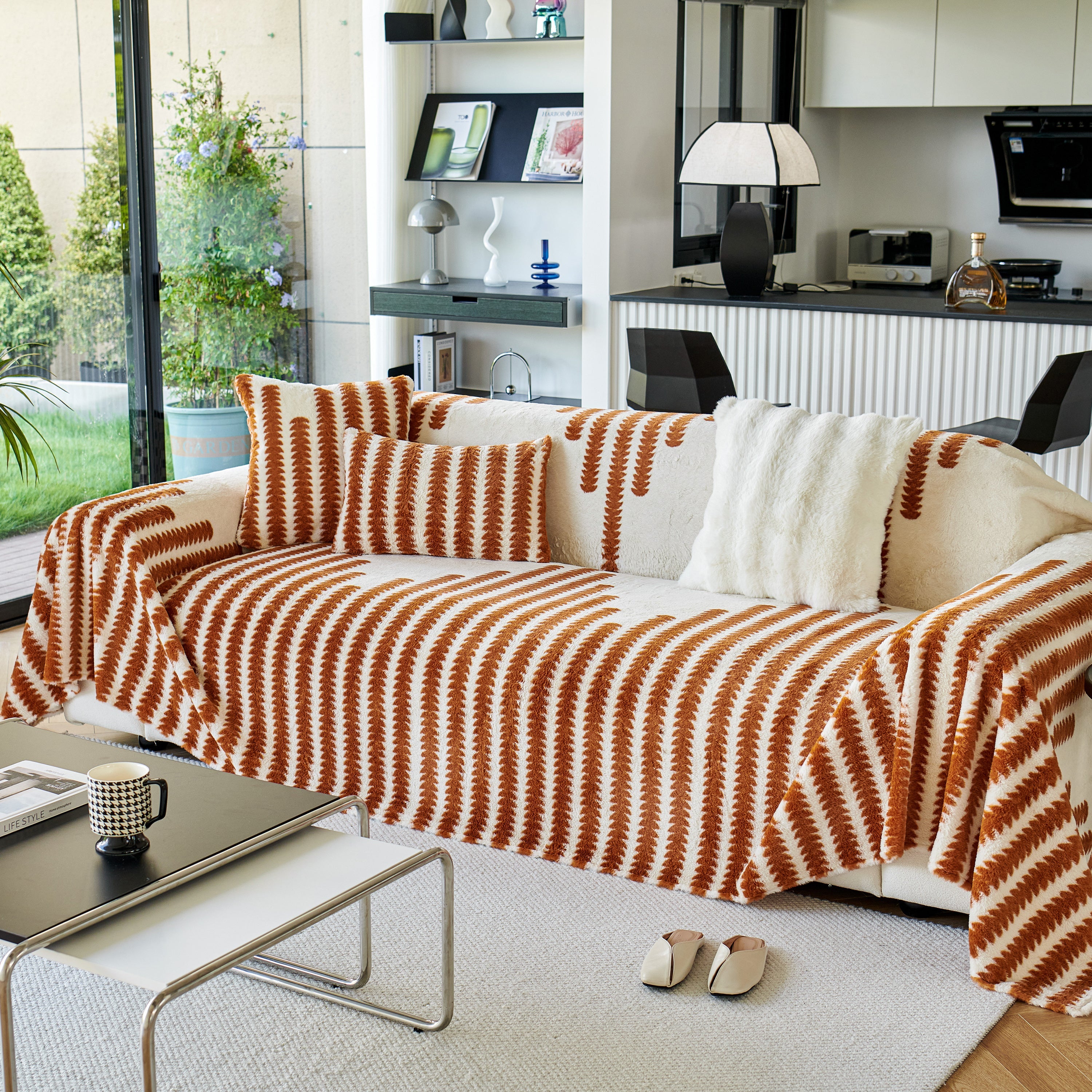 Warm Faux Fur Luxury Sofa Throw Blankets, Soft Cozy Thick Plush Shaggy Blankets For Couch Chair Bed