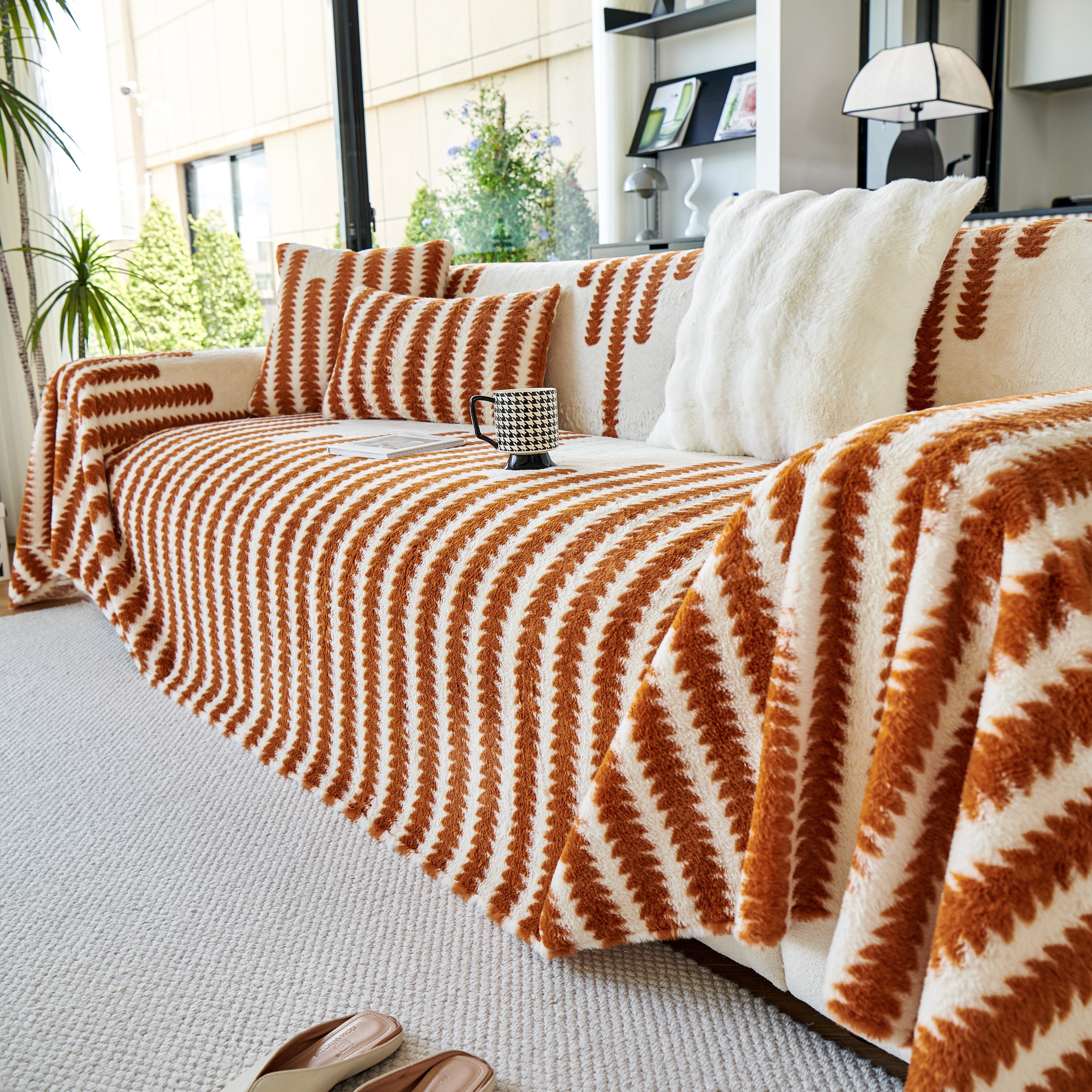 Warm Faux Fur Luxury Sofa Throw Blankets, Soft Cozy Thick Plush Shaggy Blankets For Couch Chair Bed
