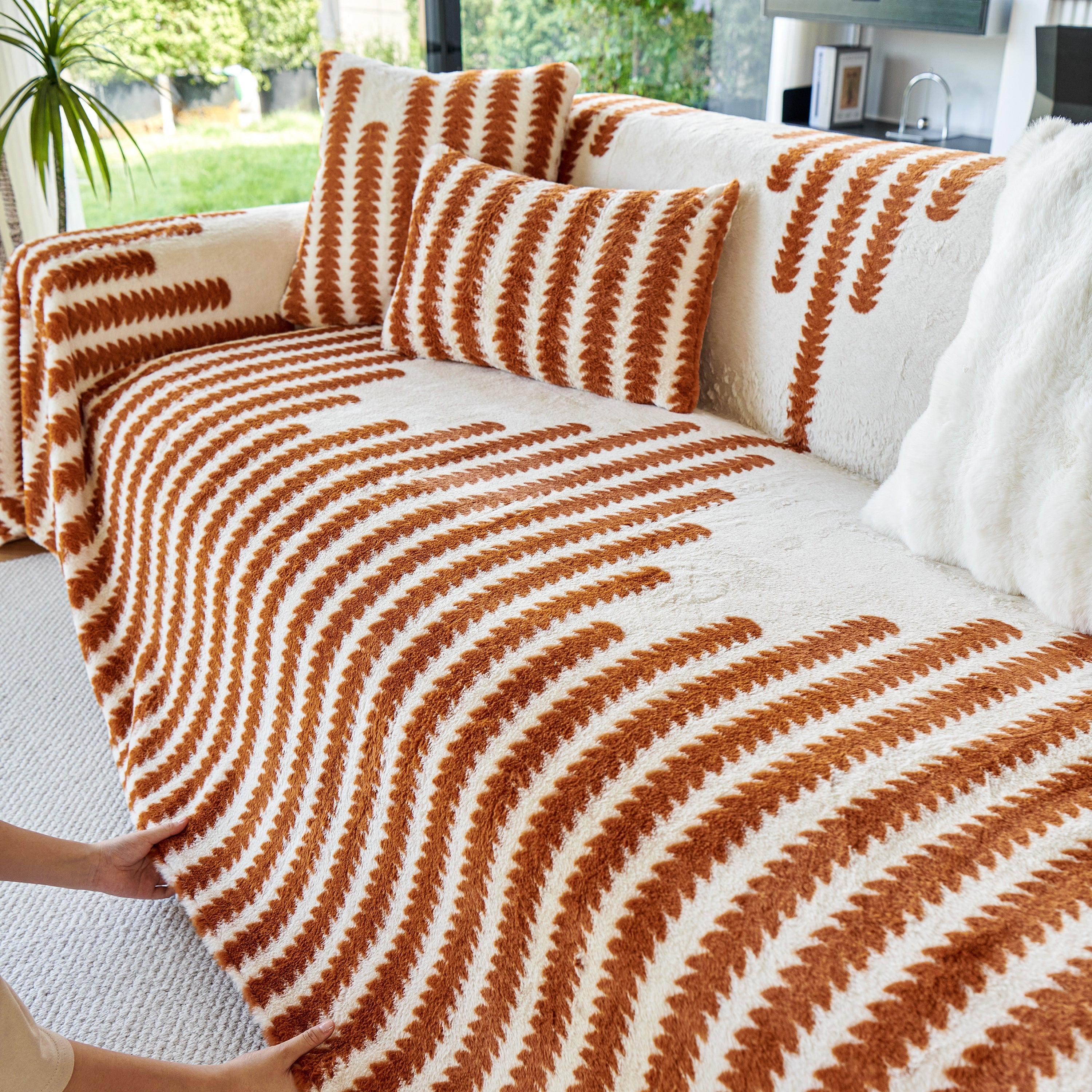 Warm Faux Fur Luxury Sofa Throw Blankets, Soft Cozy Thick Plush Shaggy Blankets For Couch Chair Bed