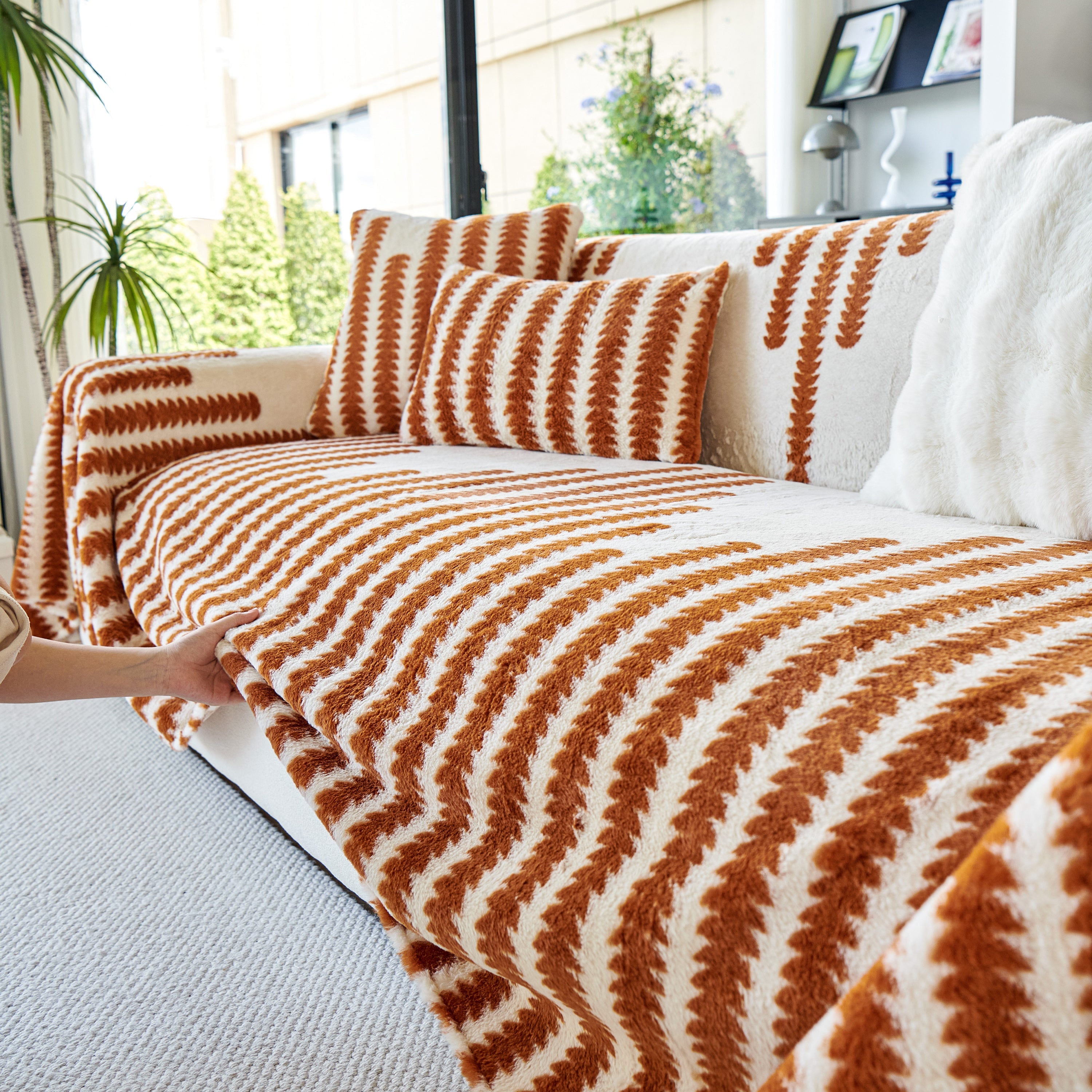 Warm Faux Fur Luxury Sofa Throw Blankets, Soft Cozy Thick Plush Shaggy Blankets For Couch Chair Bed